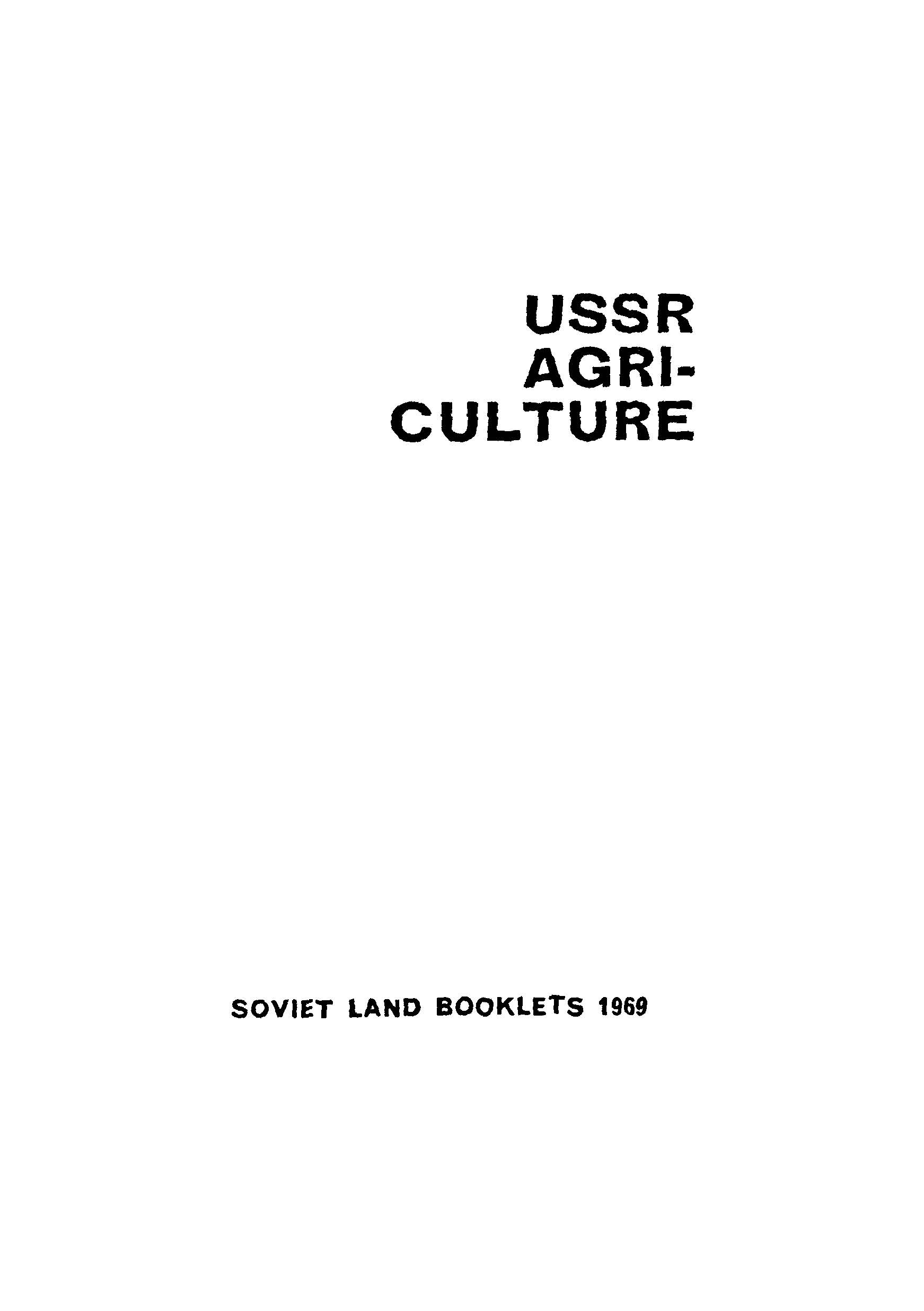 USSR agri-culture