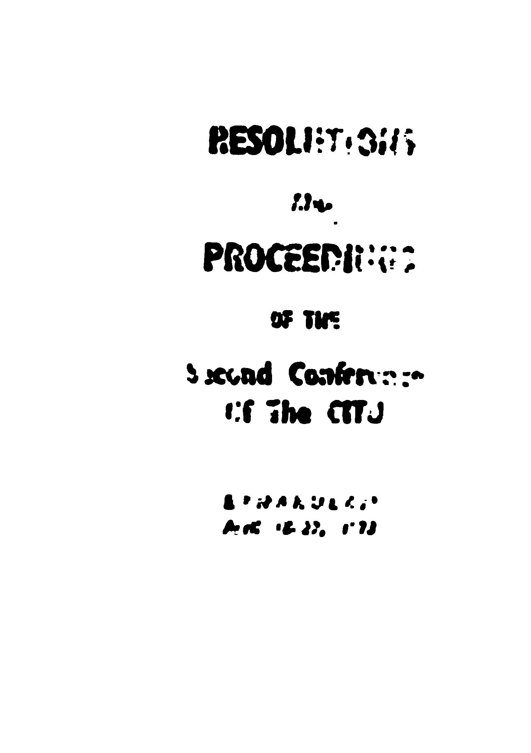 Resolutions of the proceeding of the second conference of the CITU