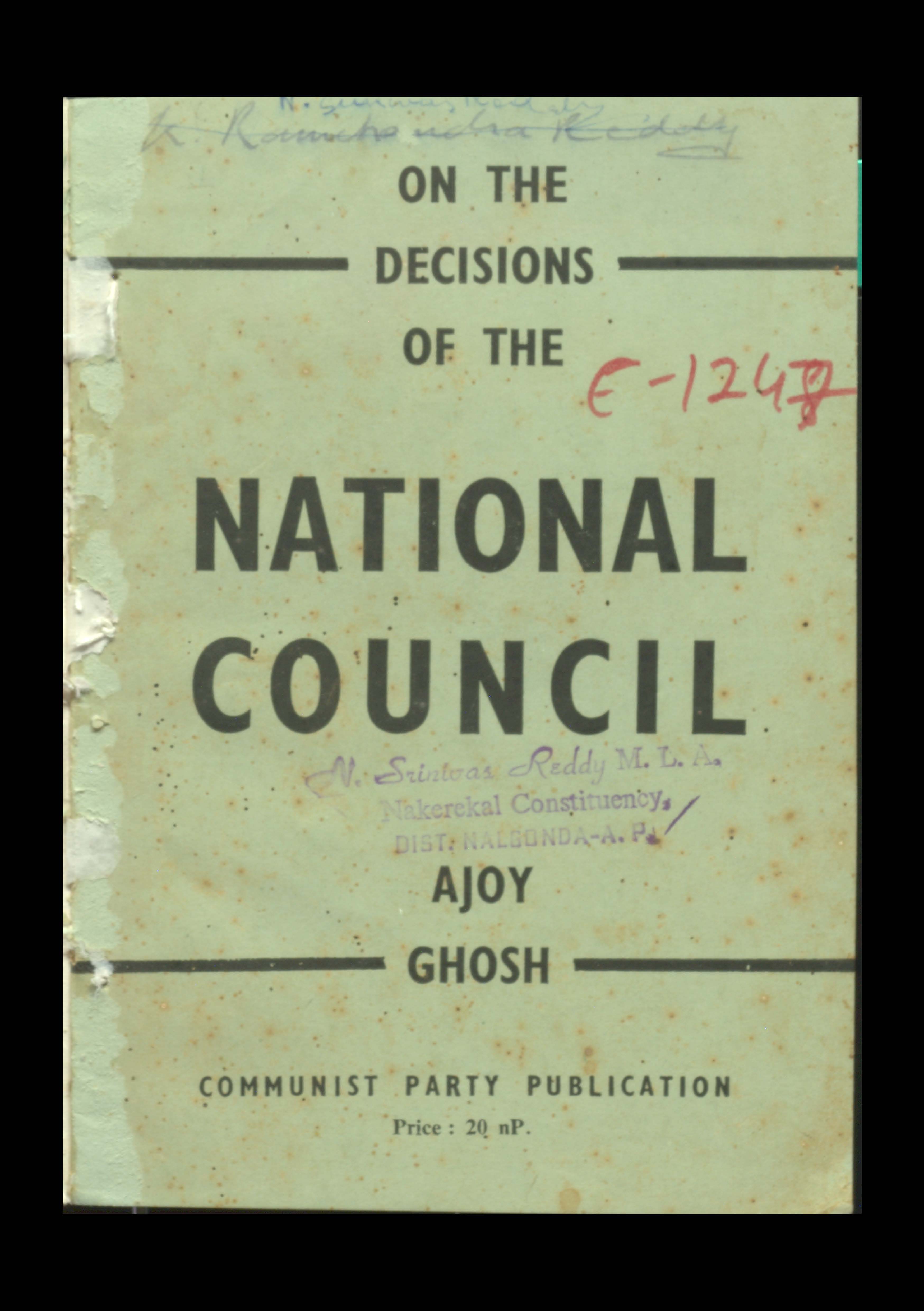 One The Decisions Of The National Council 