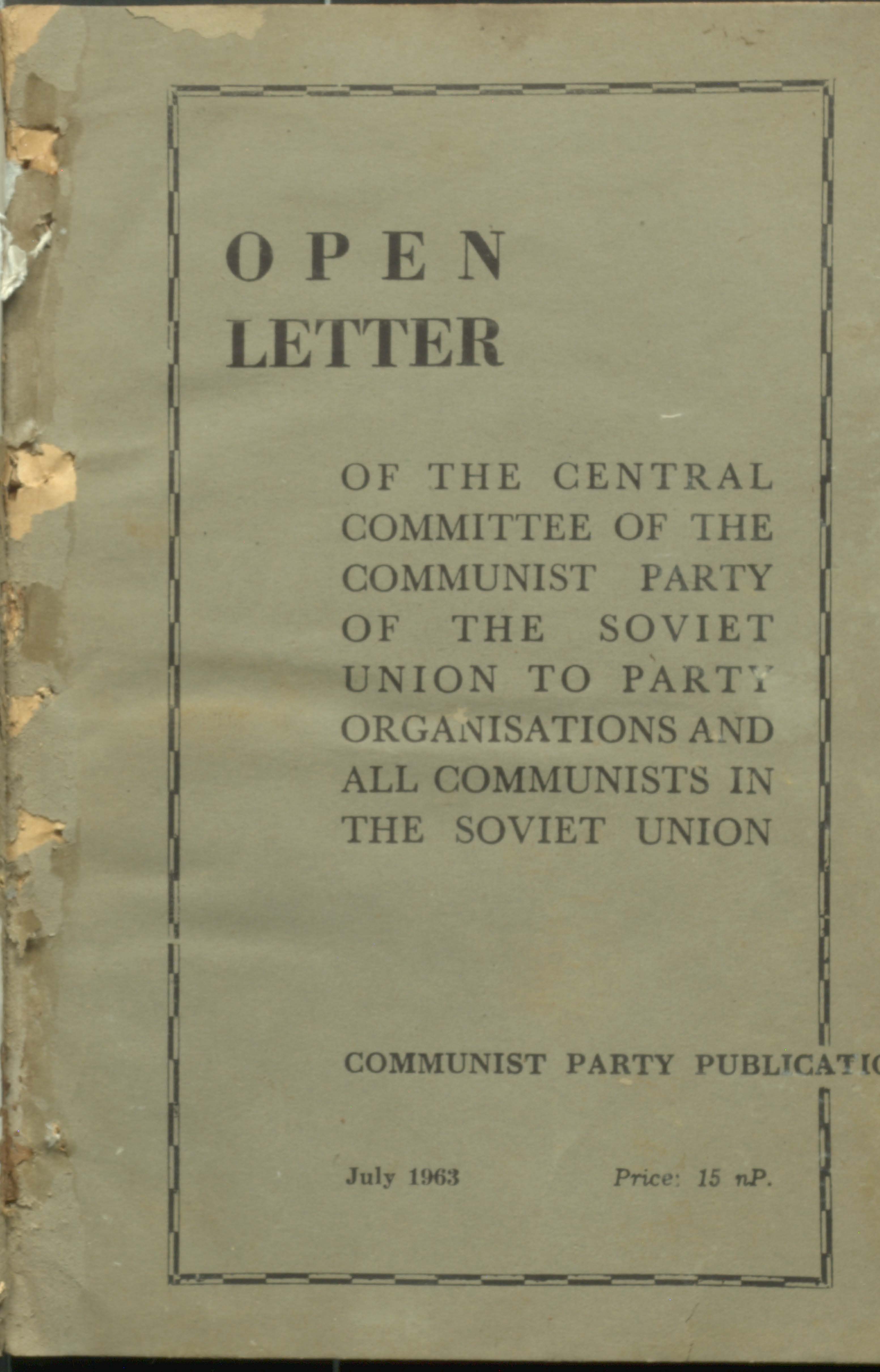 Open Letter (July-1963)