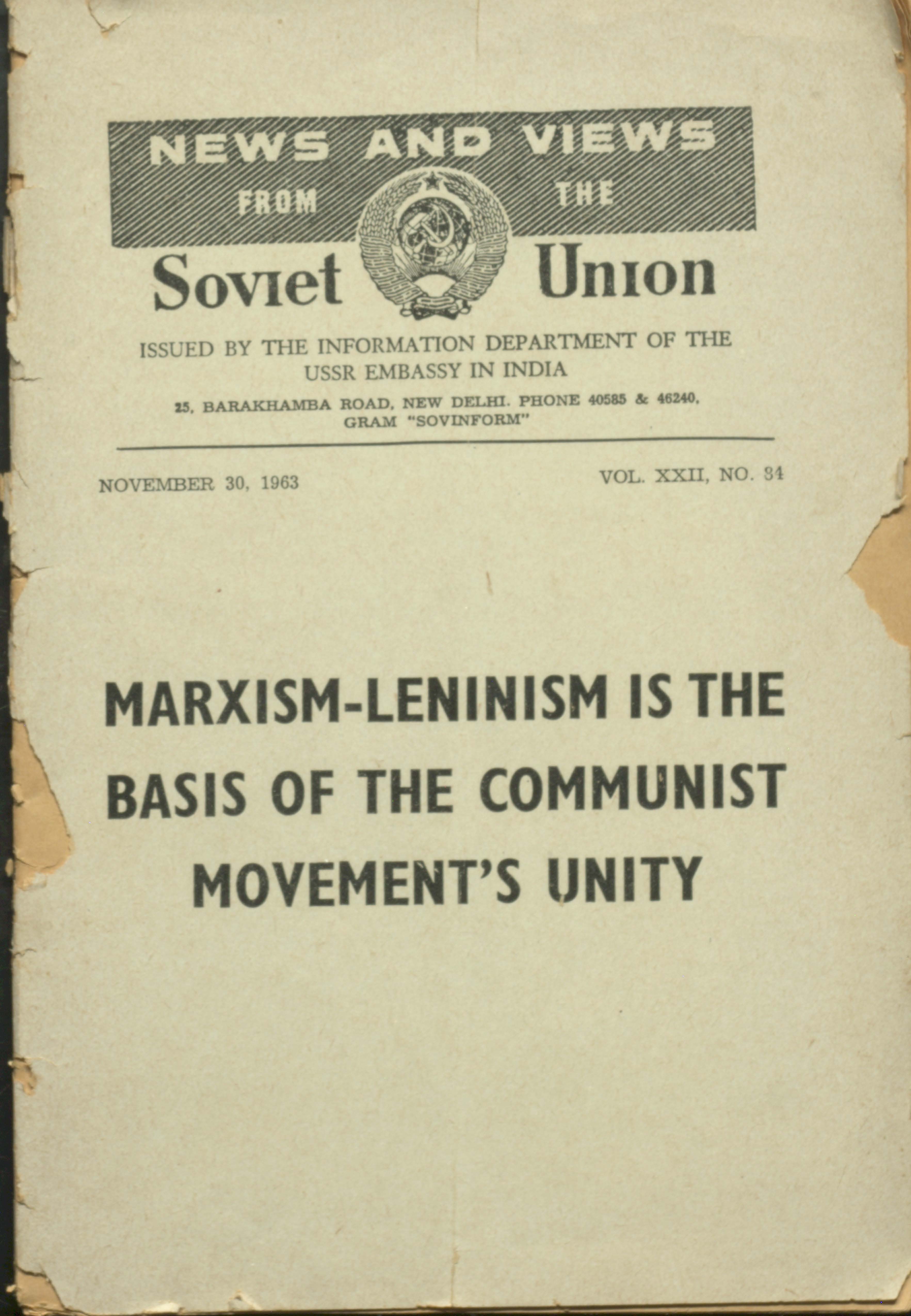 Marxism - Leninism Is The Basis of The Communist Movement's Unity 