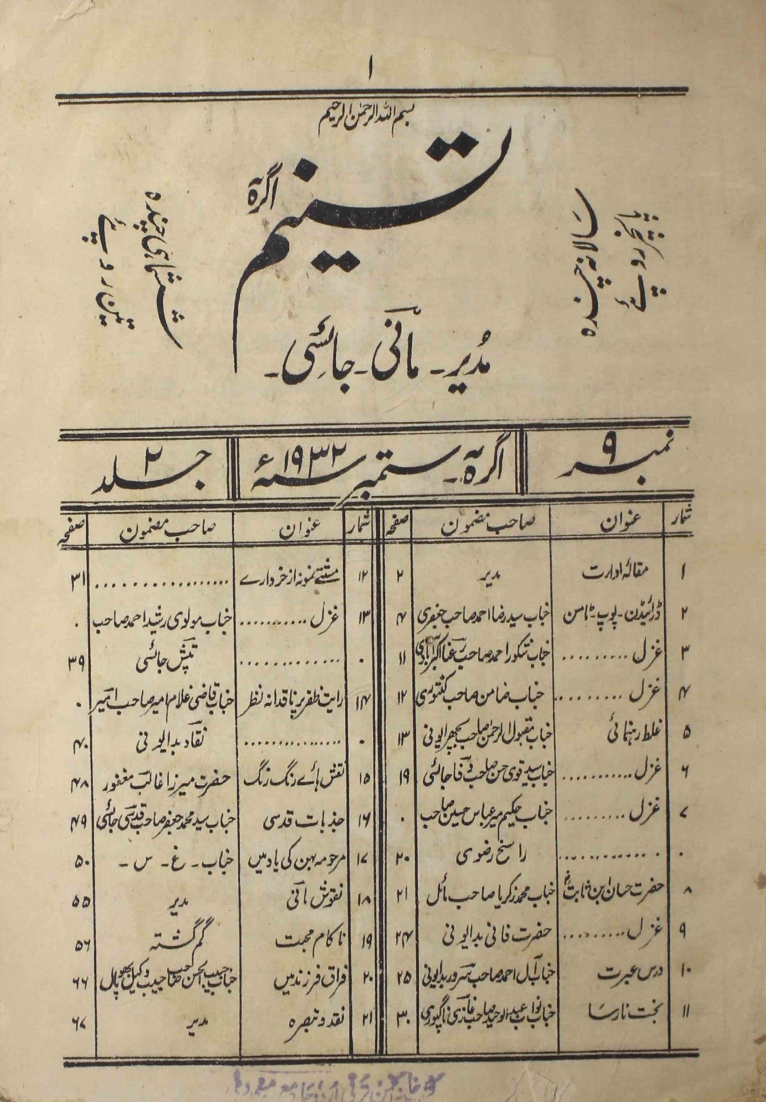 tasneem-shumaara-number-009-mani-jayasi-magazines