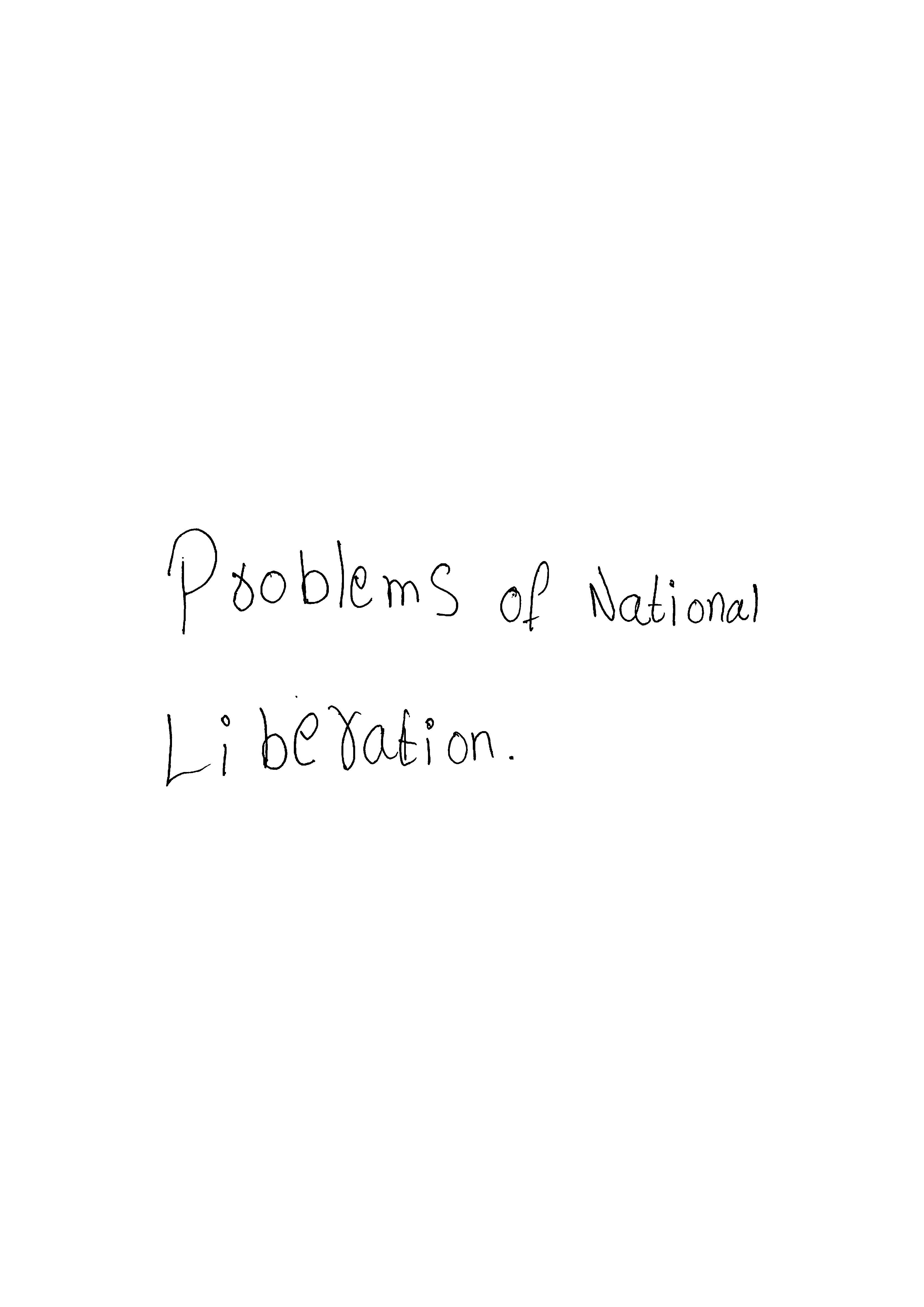 Problems Of National Liberation Vol-1 No