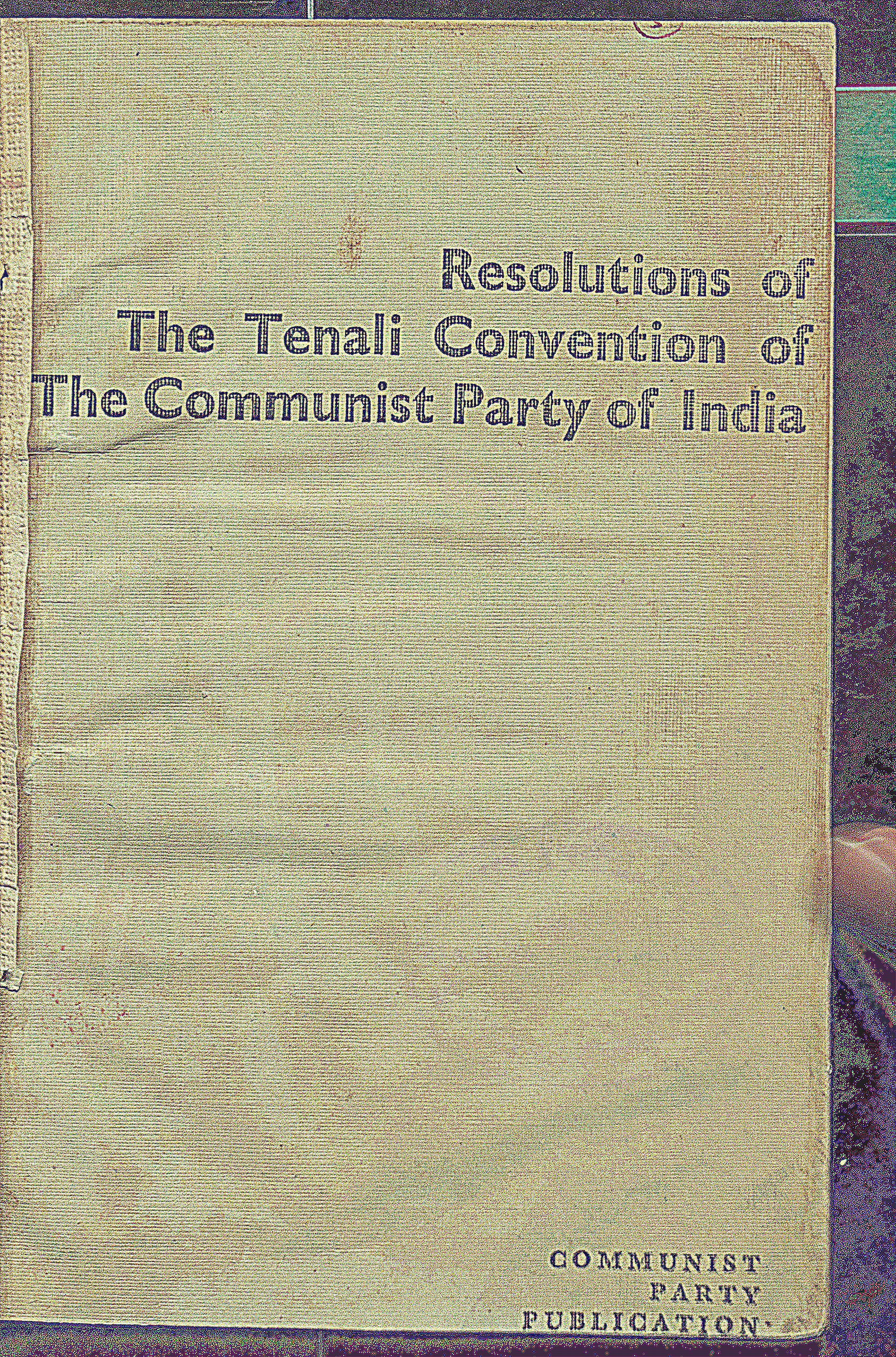Resolutions of The Tenali Convention of The CPI