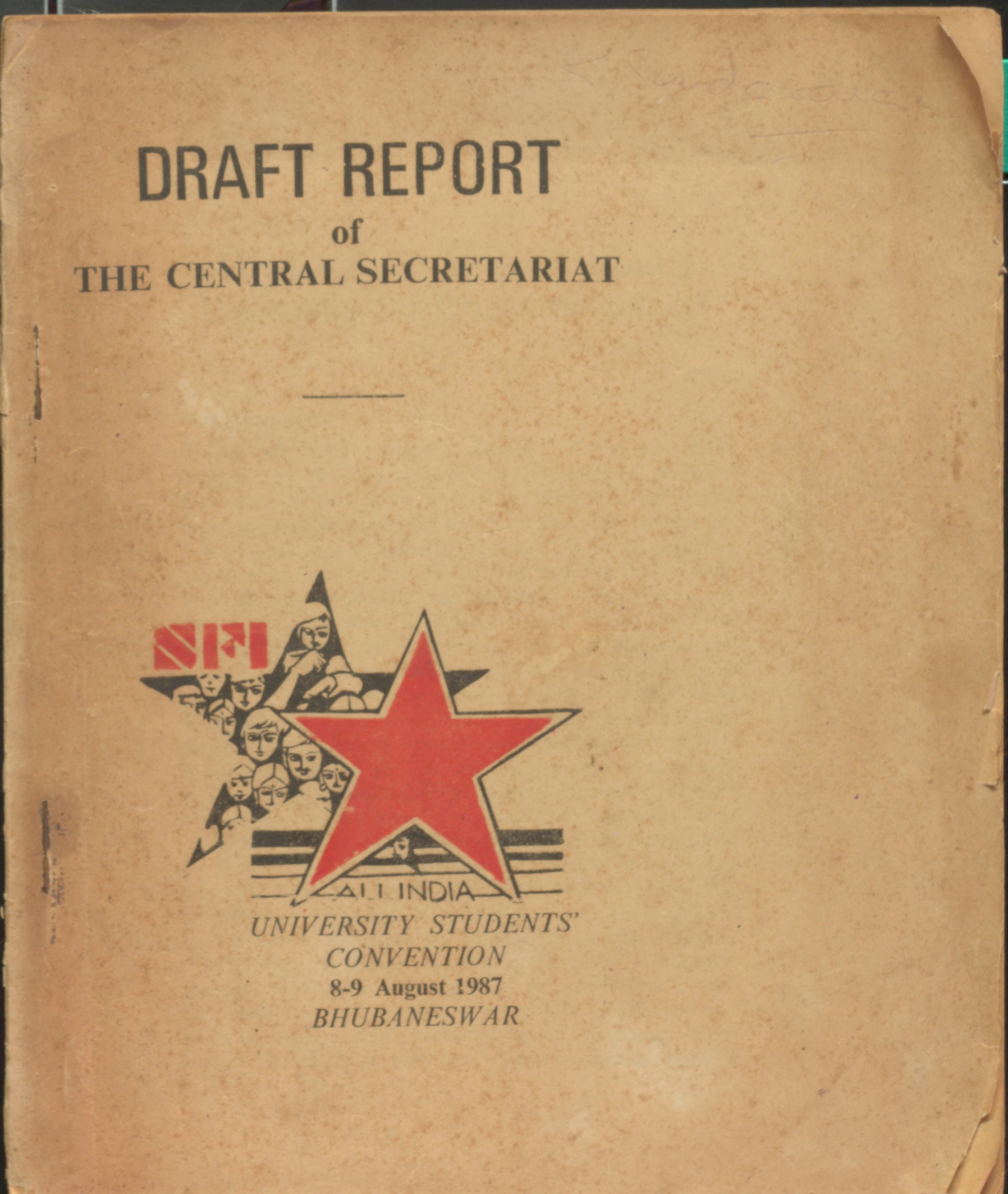 Draft Report The Central Secretariat 8-9 August 1987