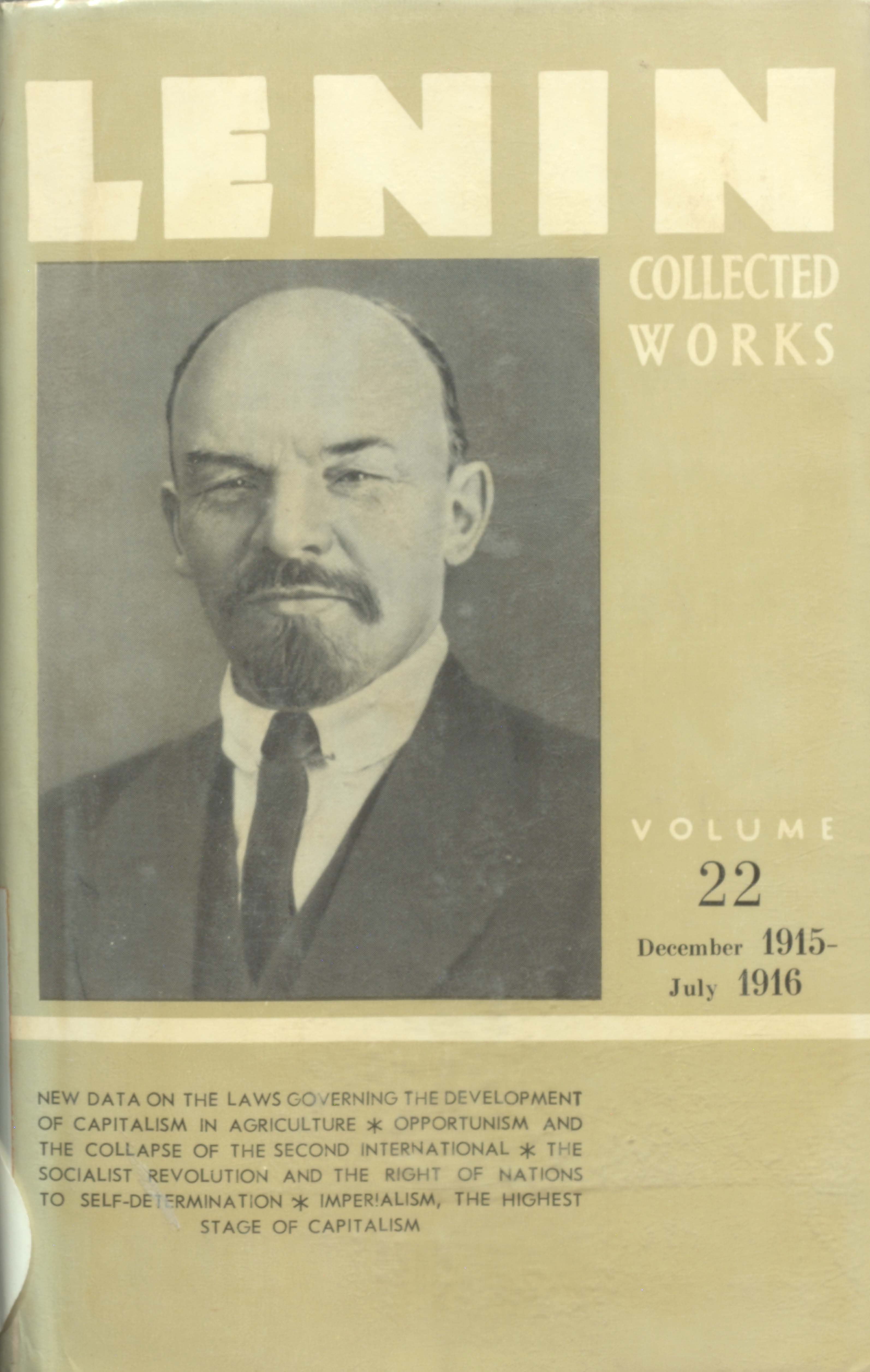 Lenin Collected Works [ December 1915 - July 1916  Vol - 22 ]