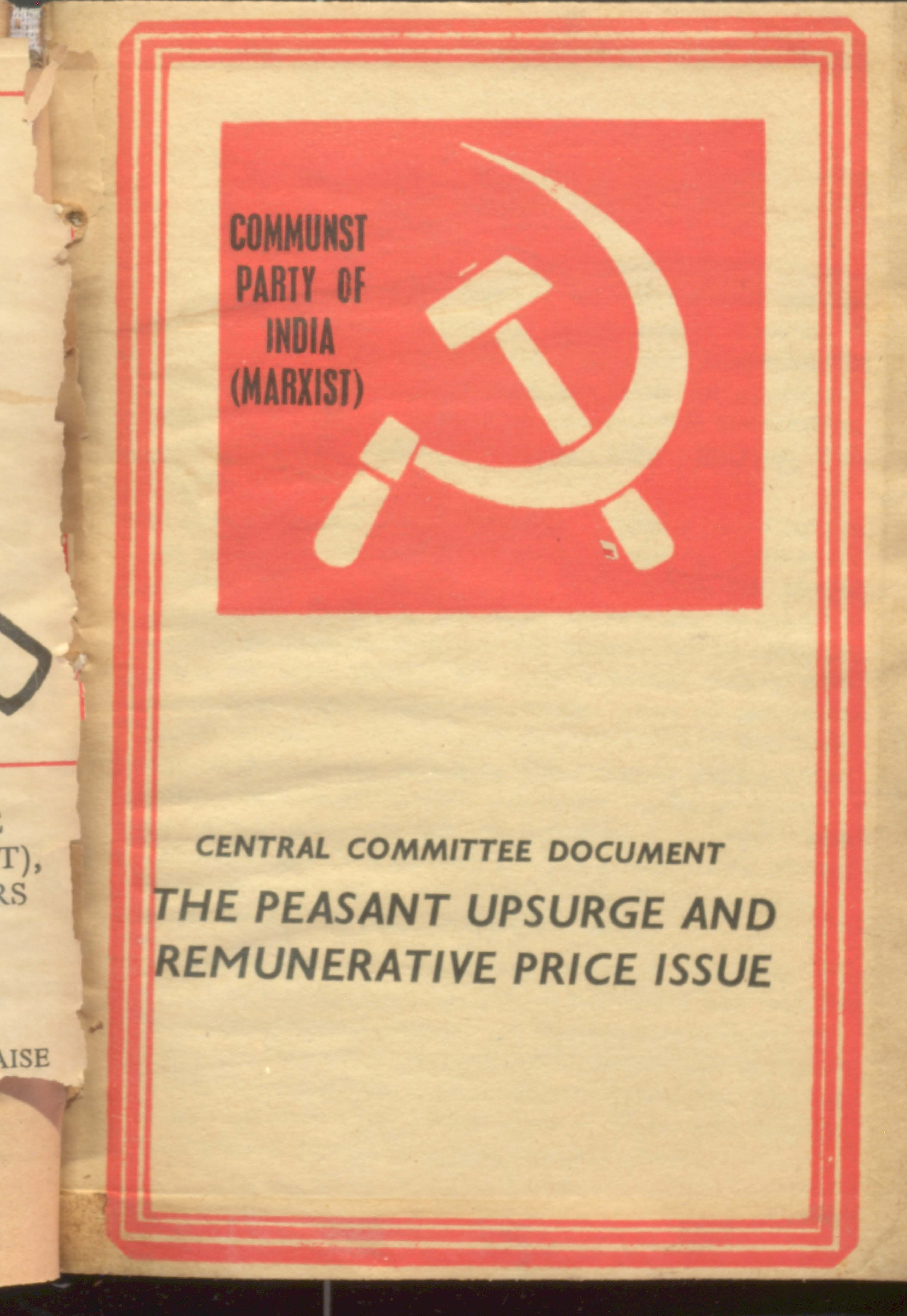 Central committee document the peasant upsurge an reamerative price uses