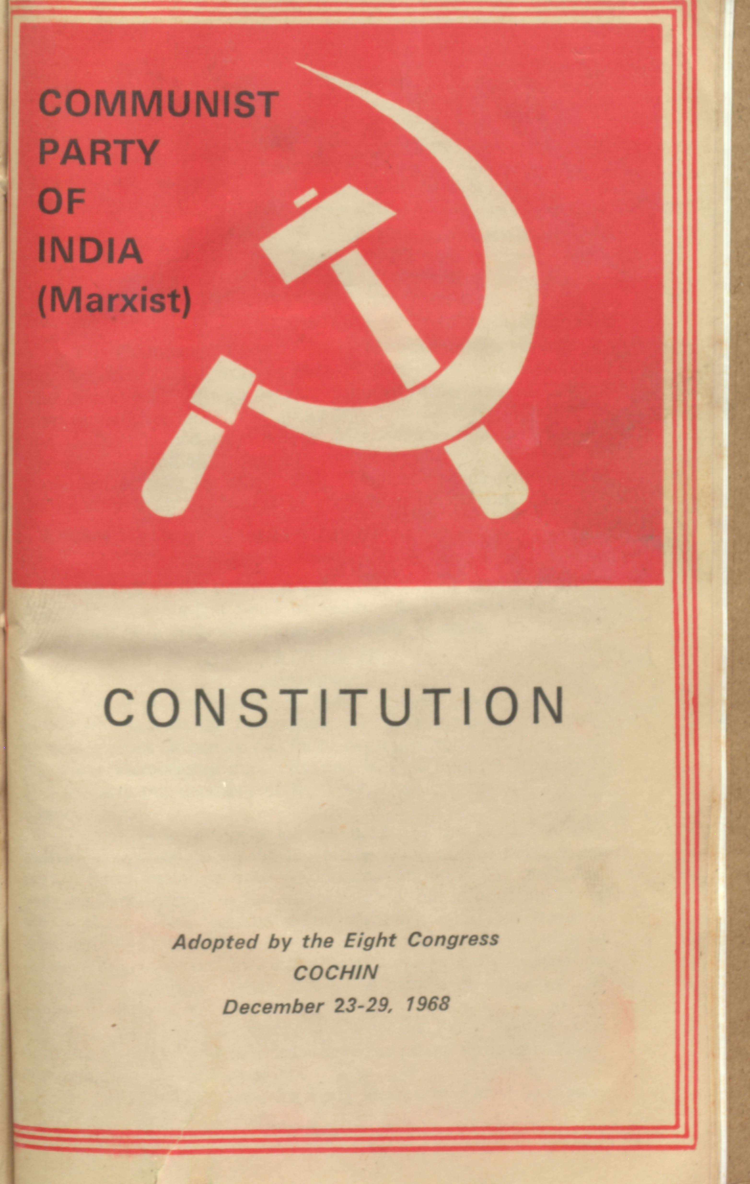 Constitution [ 8th Congtess Cochin Dec 23-29.1968