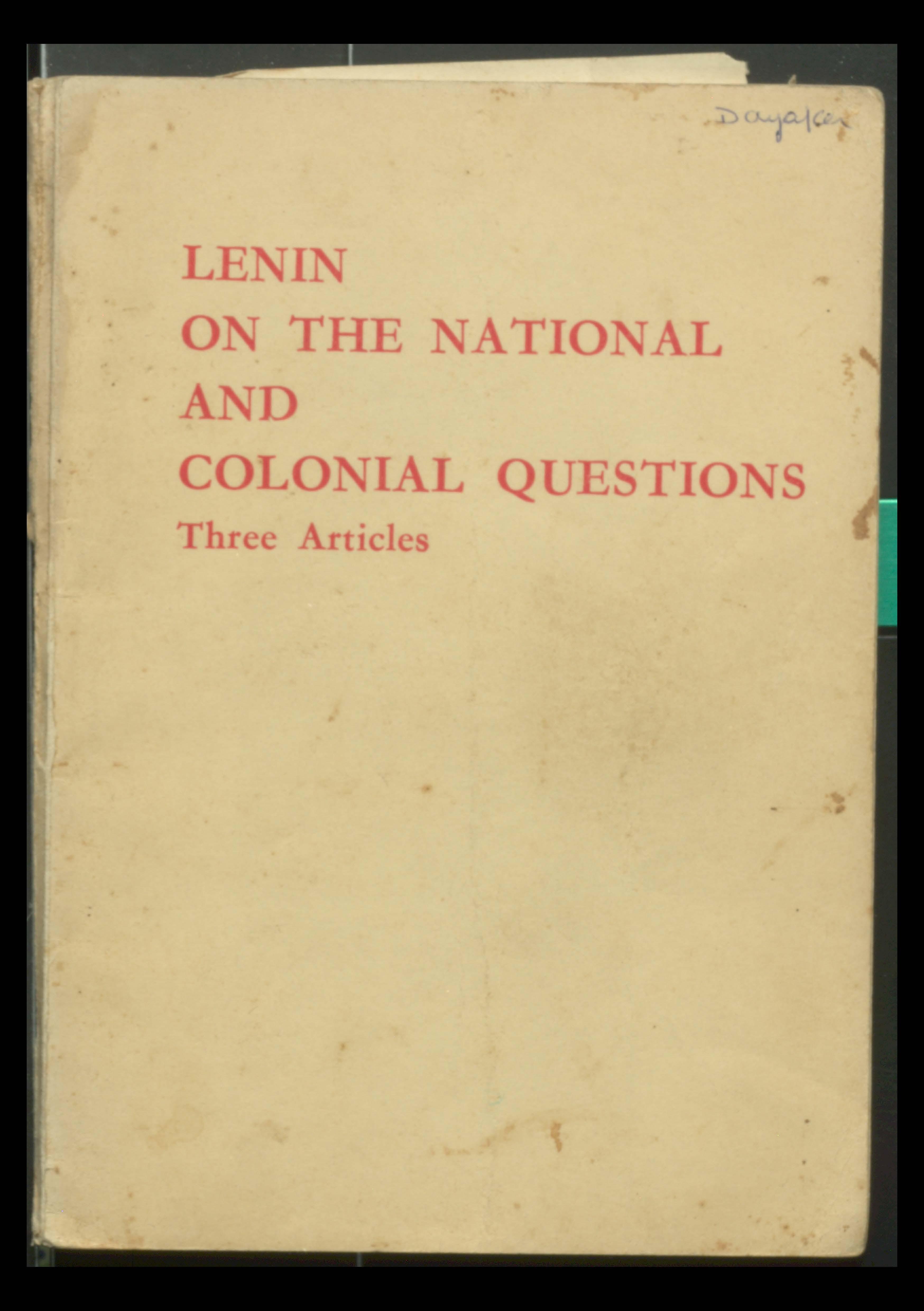 Lenin On The National Qulalin