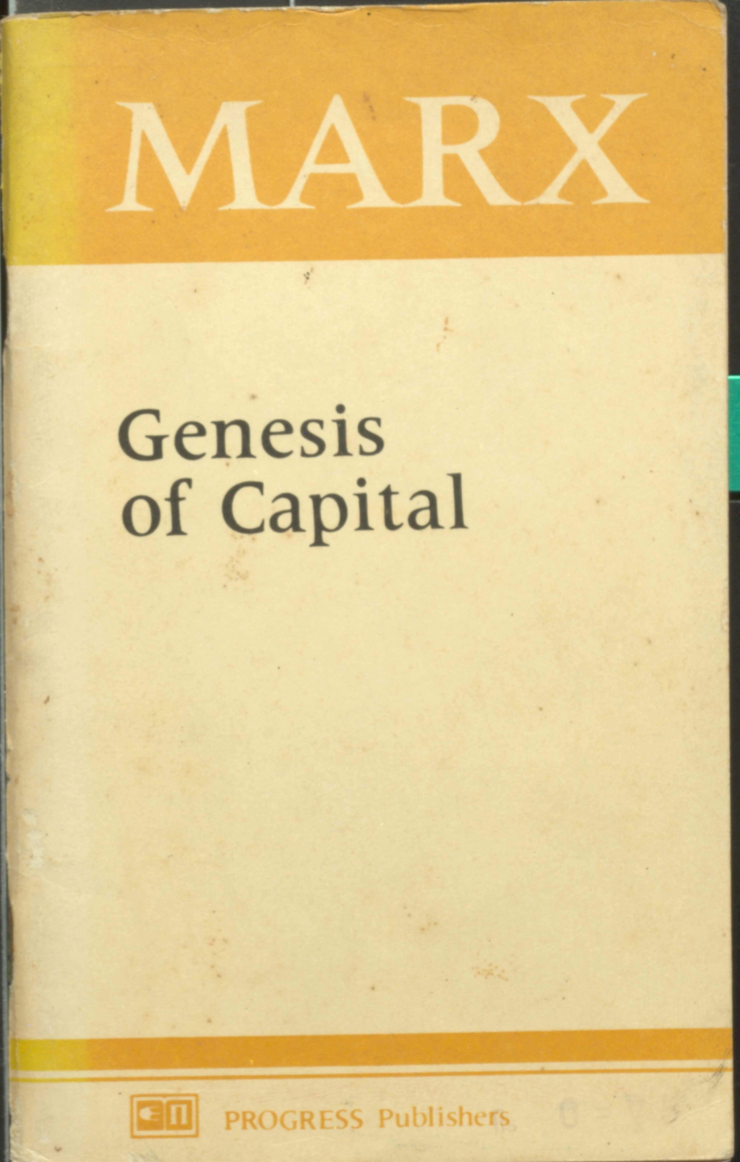 Marx genesis of capital