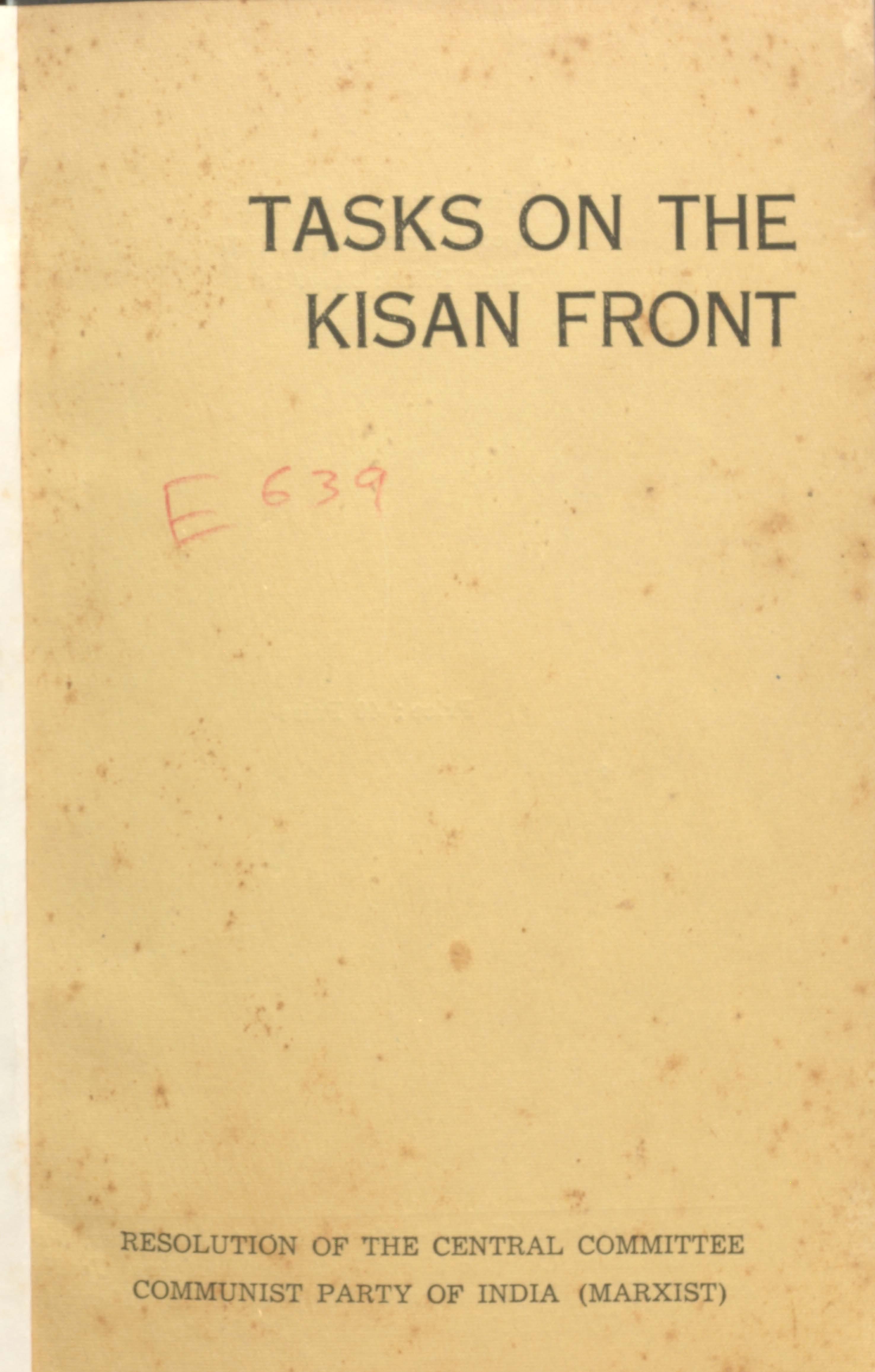 Tasks on the kisan front