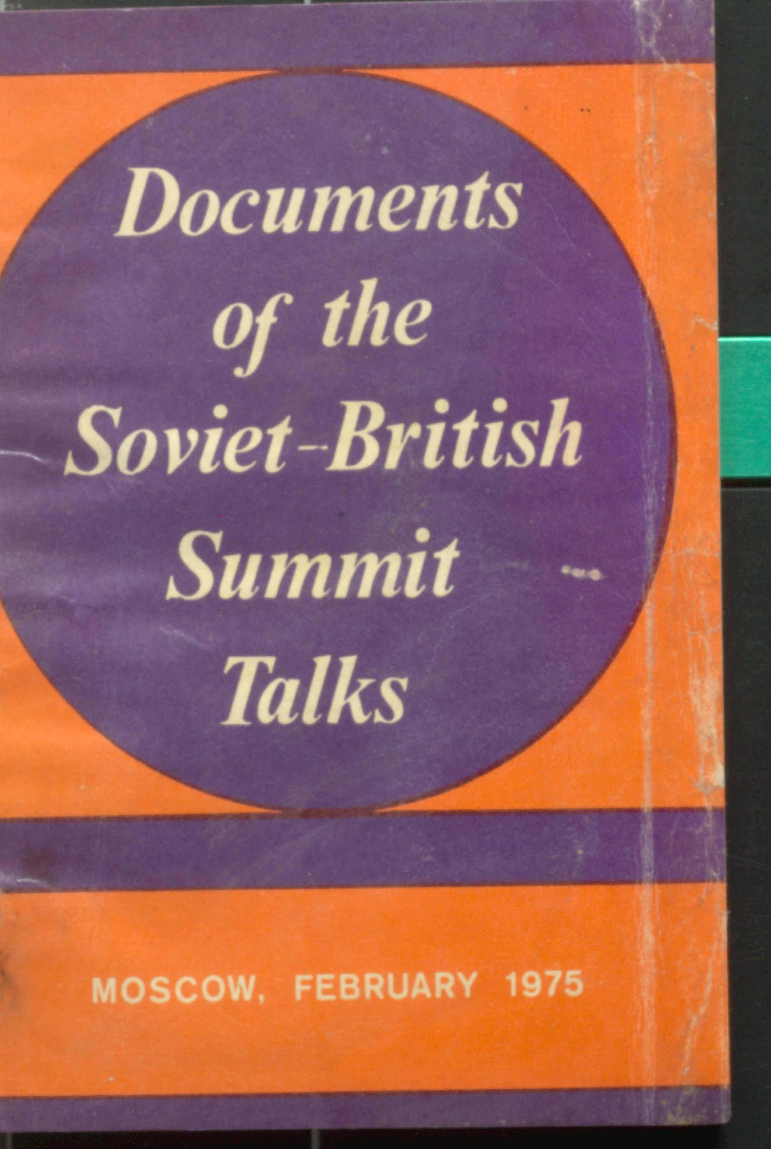 Documents Of The Soviet-British Summit Talks