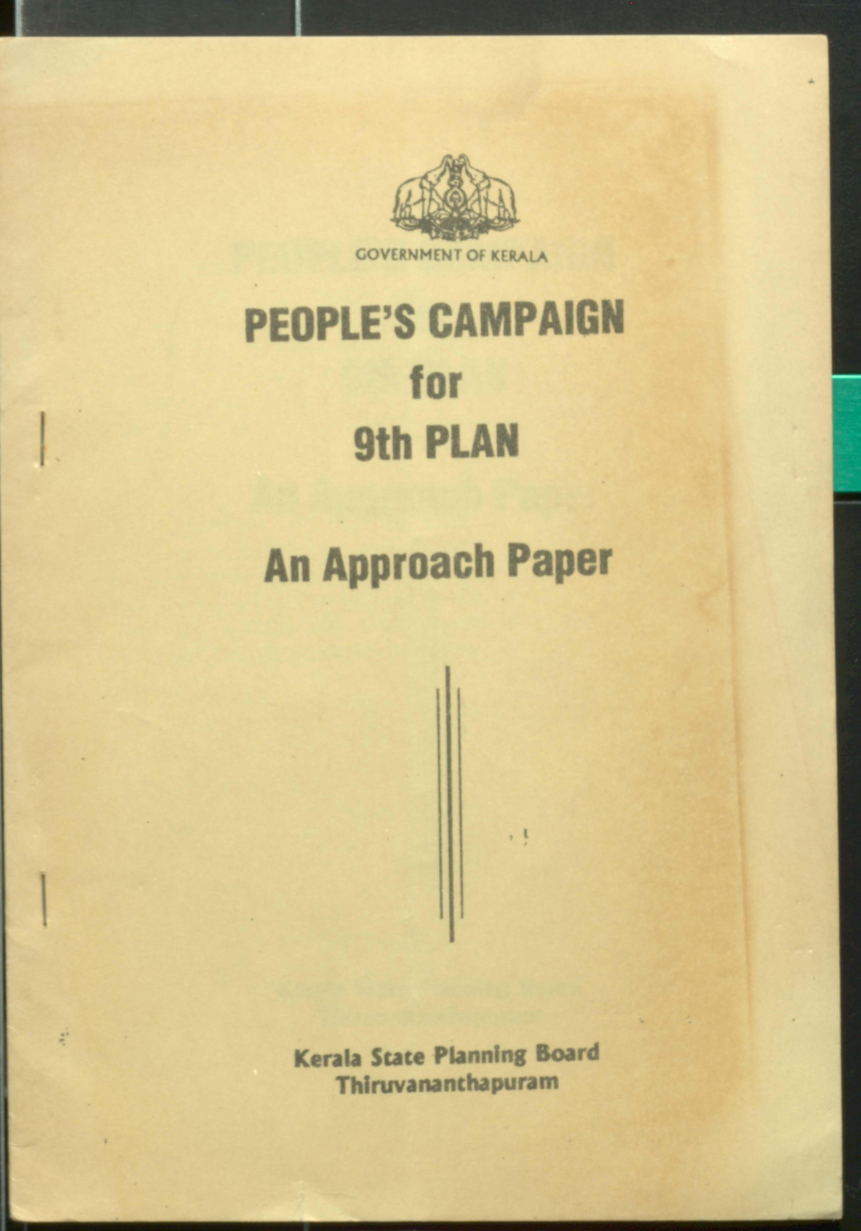 People's Campaign for 9th Plan An Approach paper