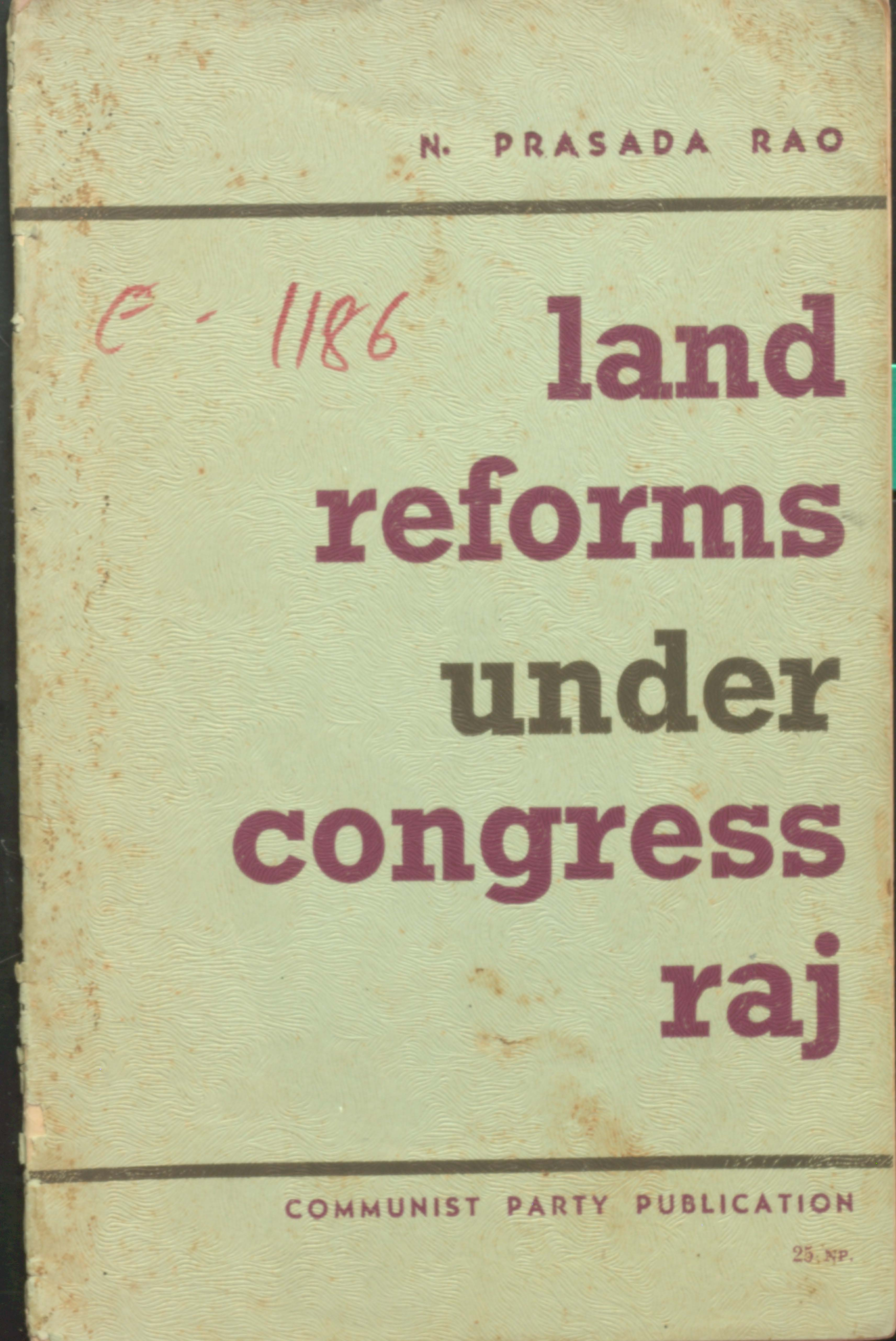 LAND REFORMS UNDER CONGRESS RAJ