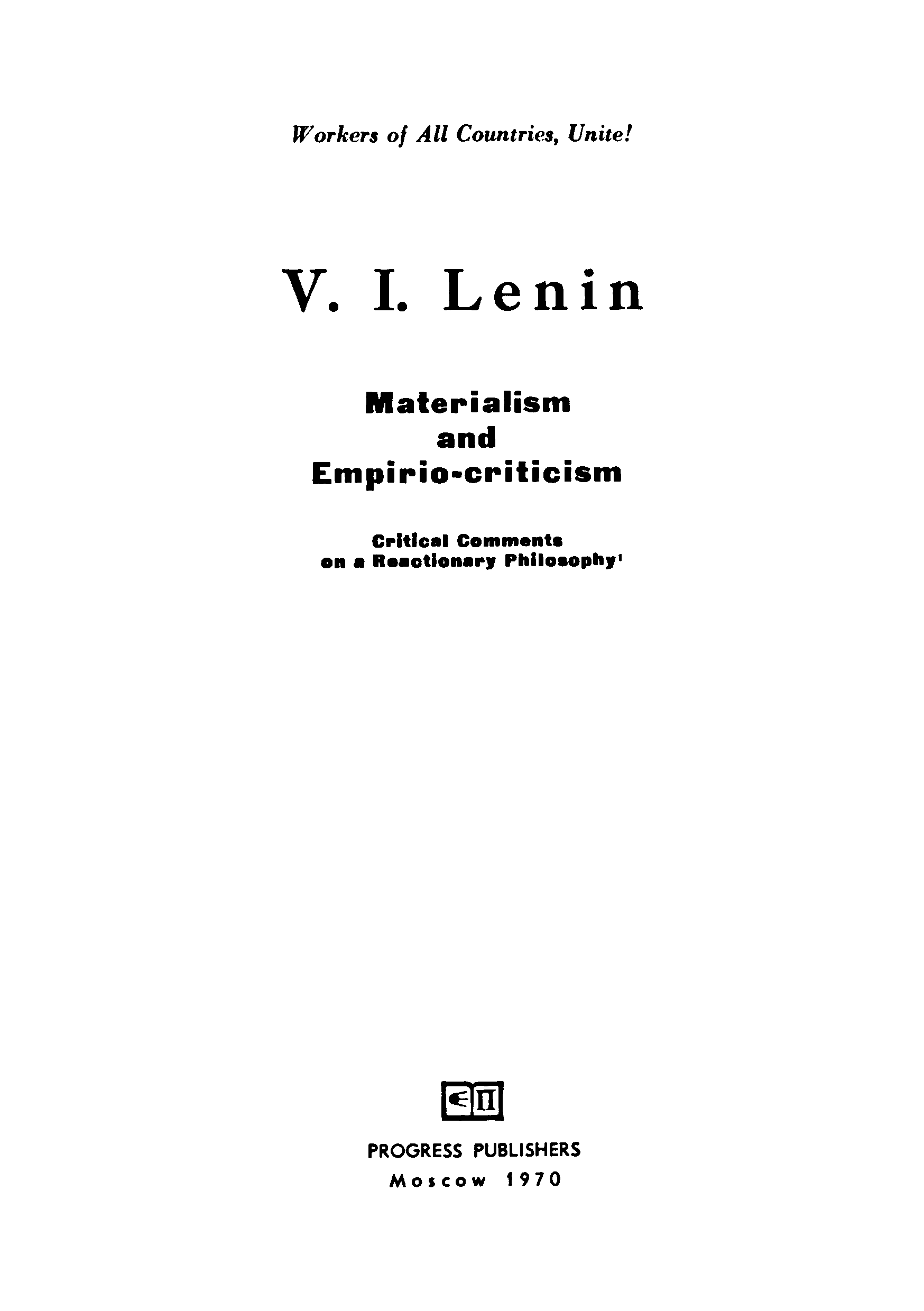 V.I. LELIN  materialisam and empirio-criticism