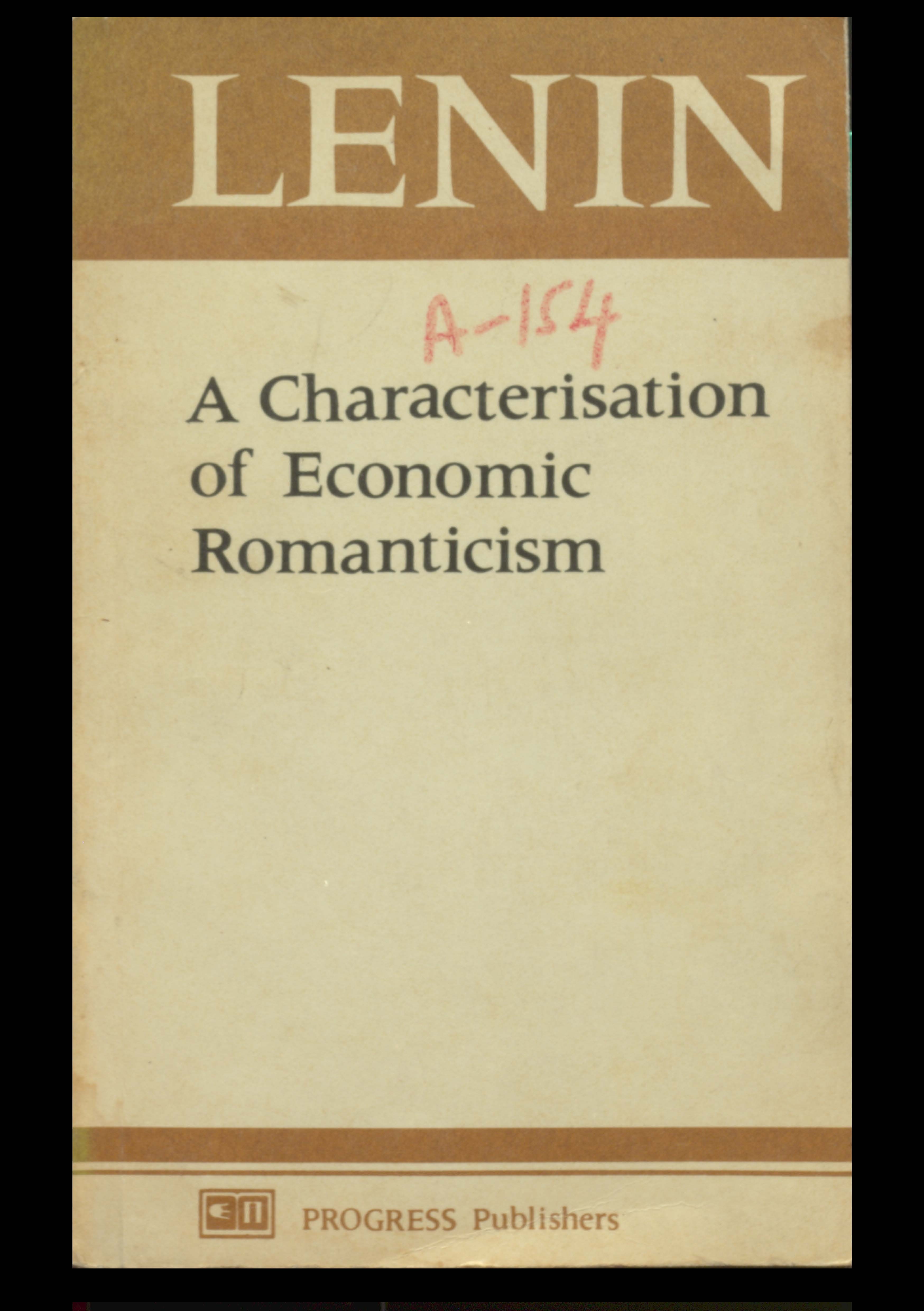LENIN  a characterisation of economic romanticism (sismondi and our native sismondists)