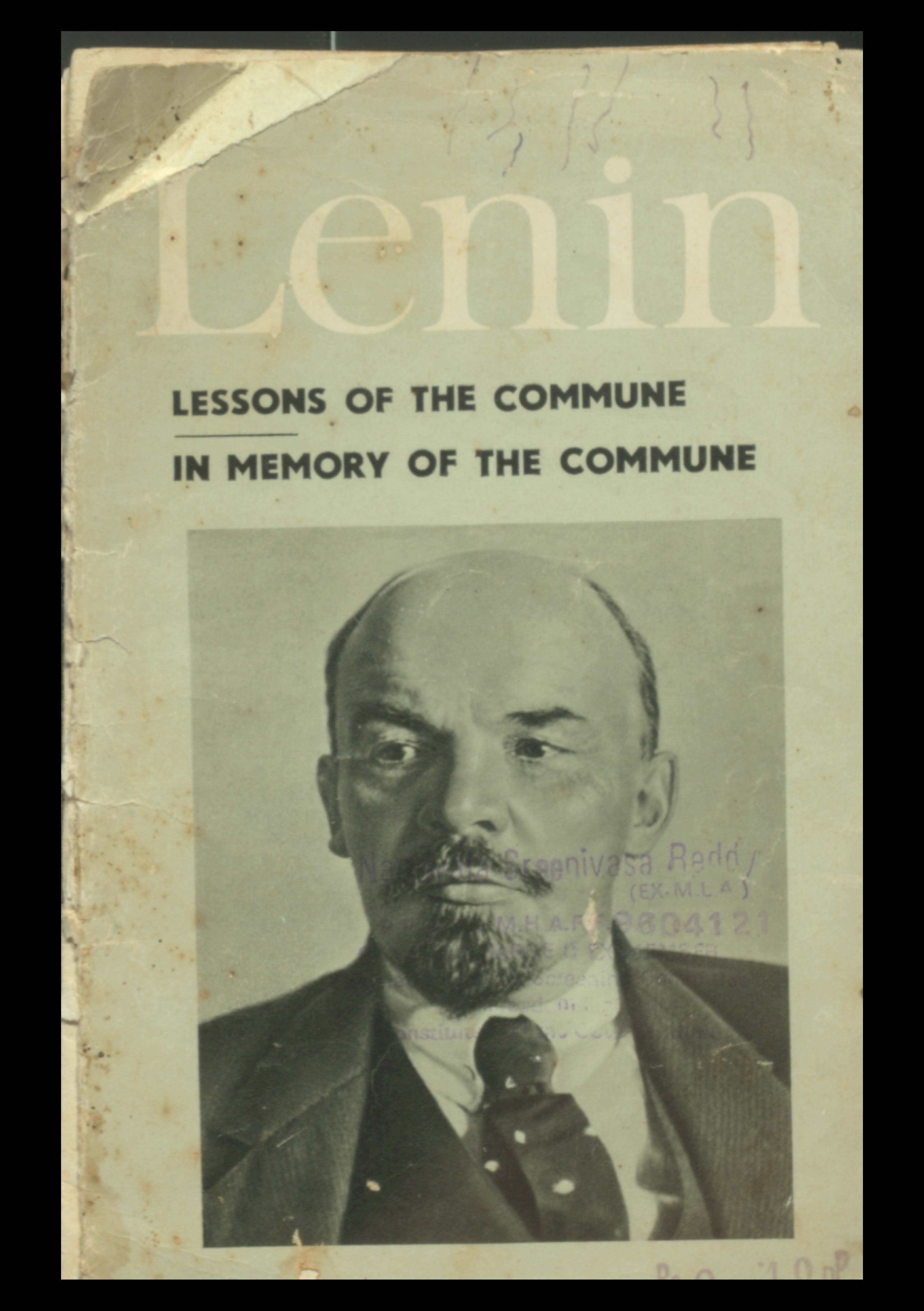 LENIN lessons of the commune in memory of the commune