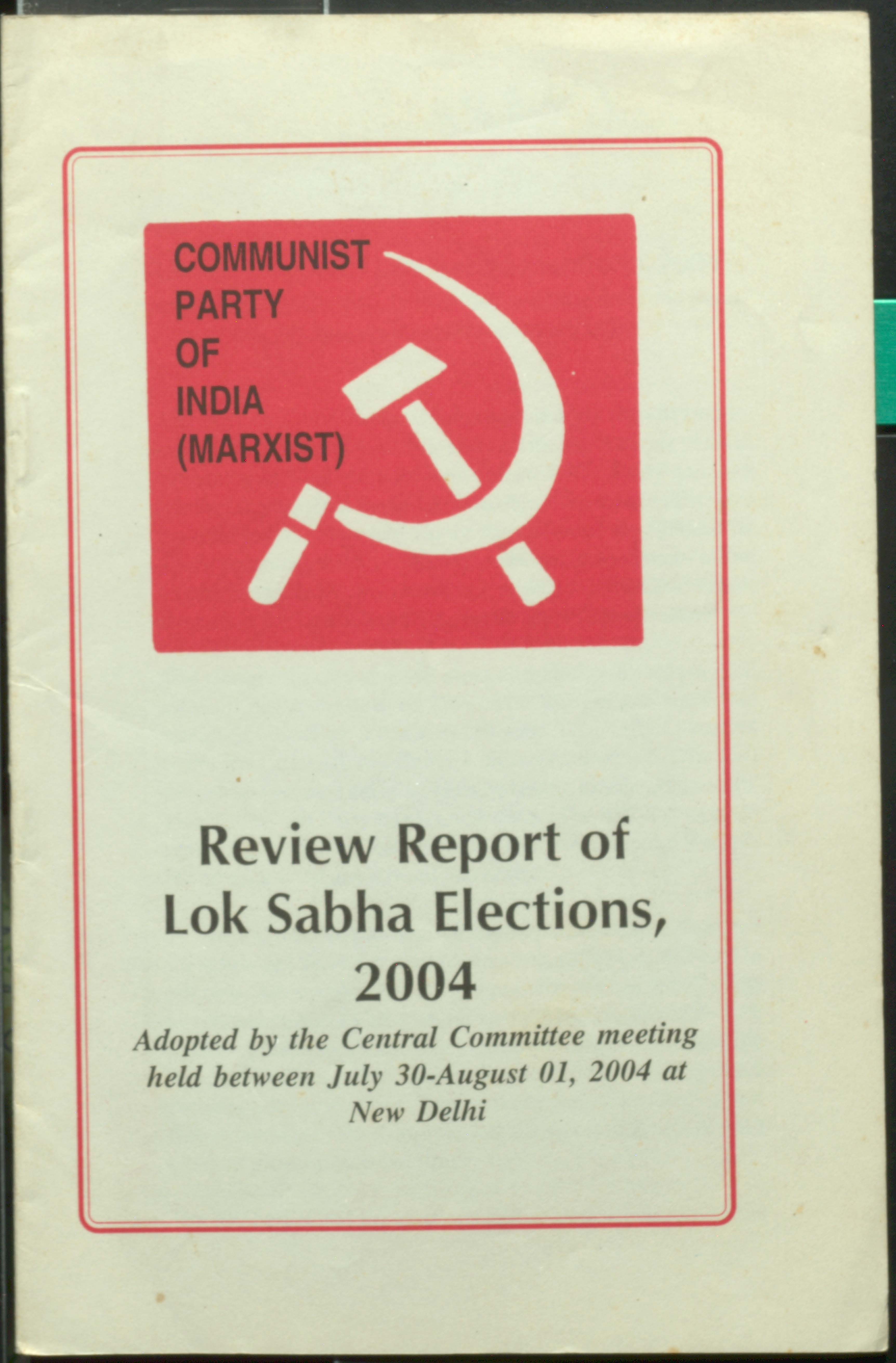 Review Report of Loksabha Elections 2004(CPI)