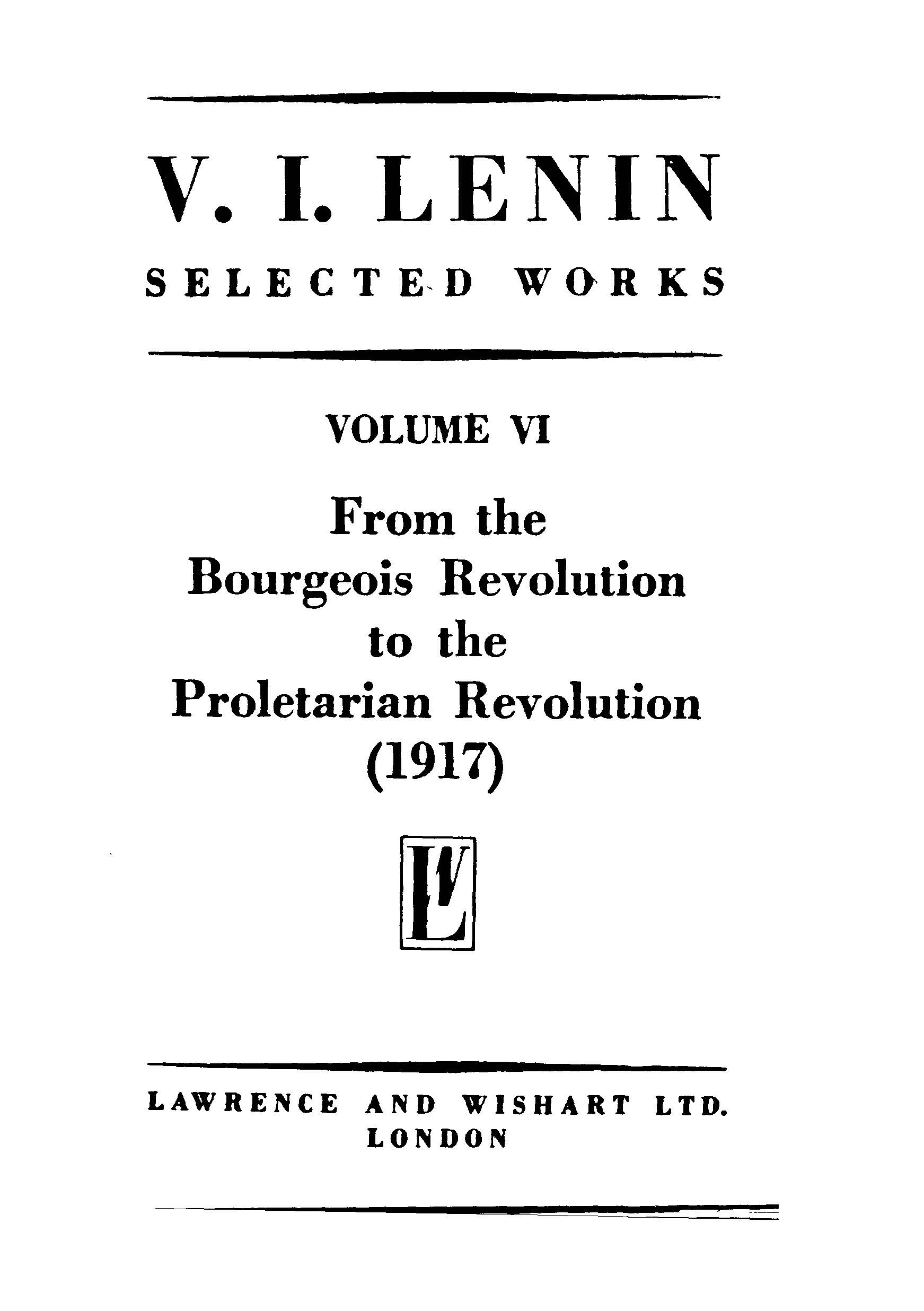 V.L.Lenin selected works (vol-vi) 1917