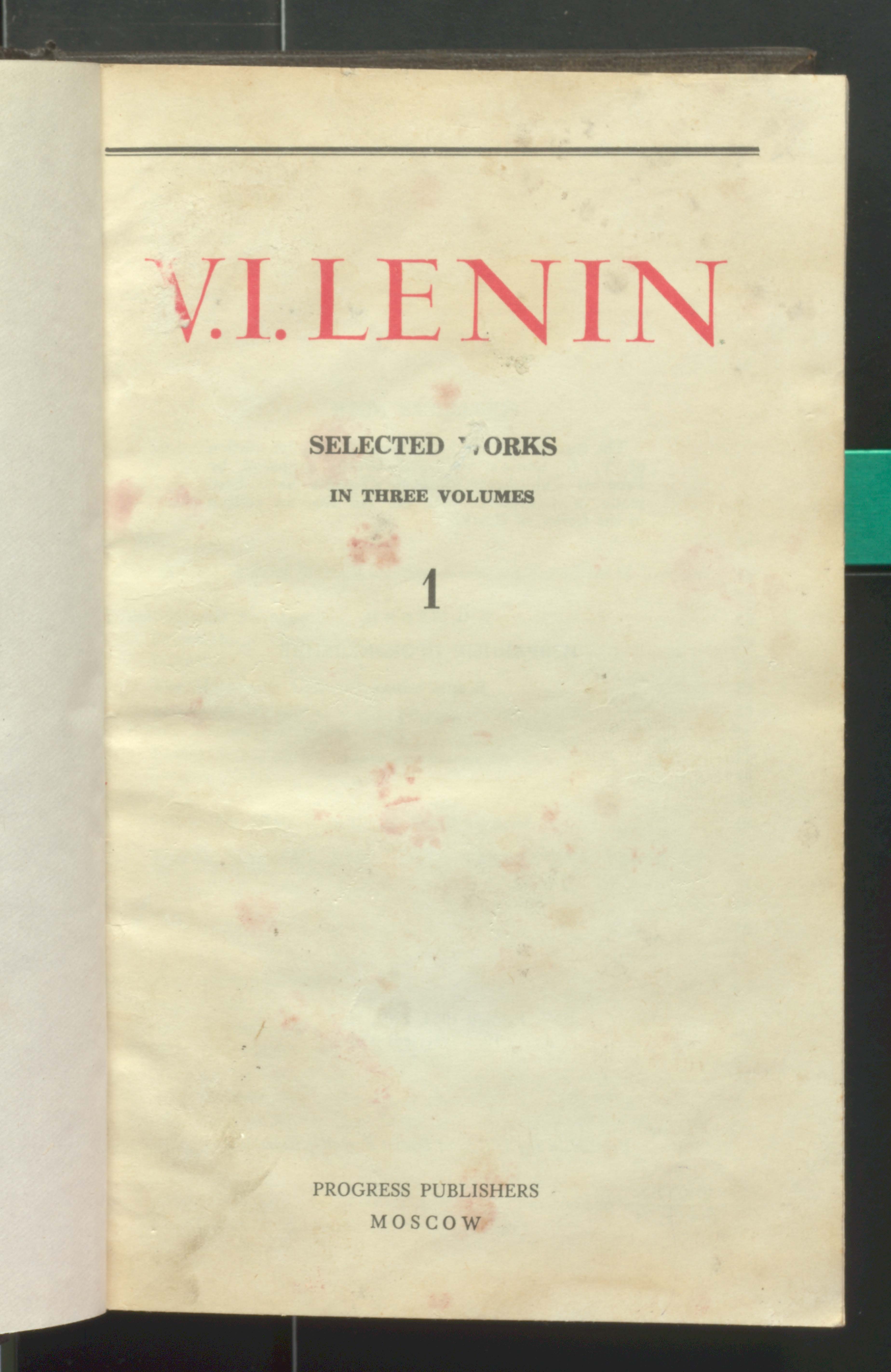 V.L.LENIN selected works in three (vol-1)