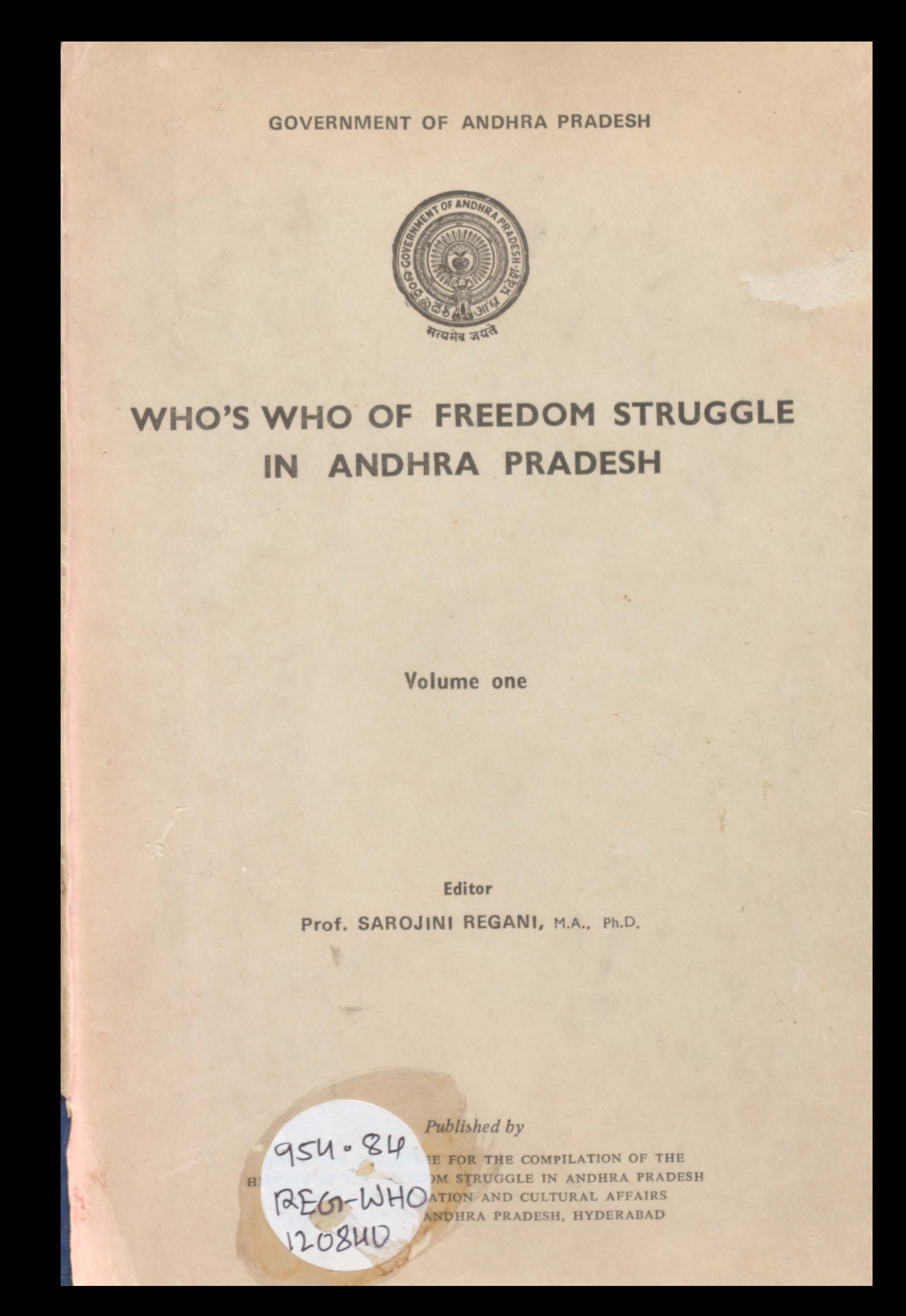 WHO'S WHO OF FREEDOM STRUGGLE IN ANDHRA PRADESH