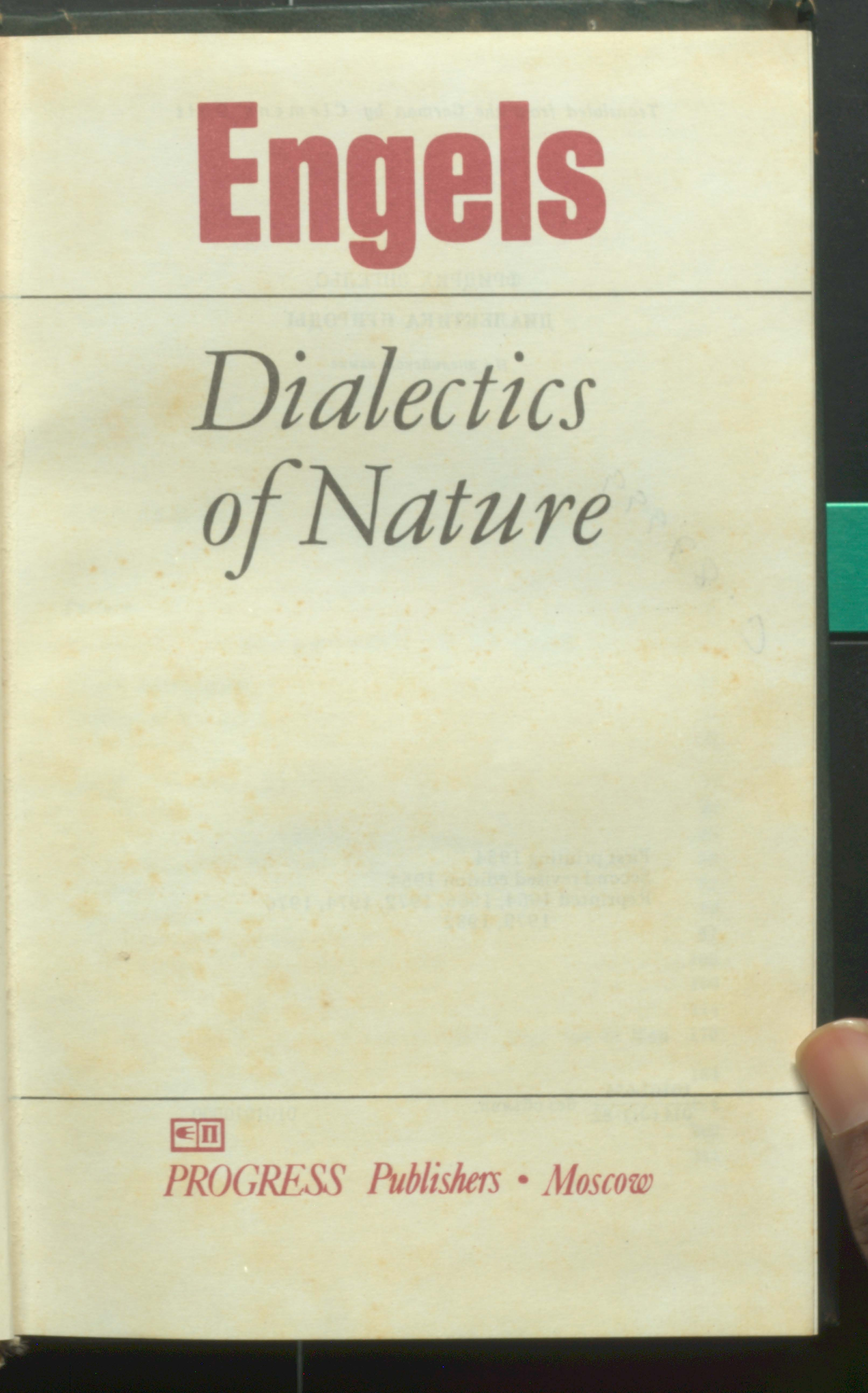 Dialectics Of Nature Engels