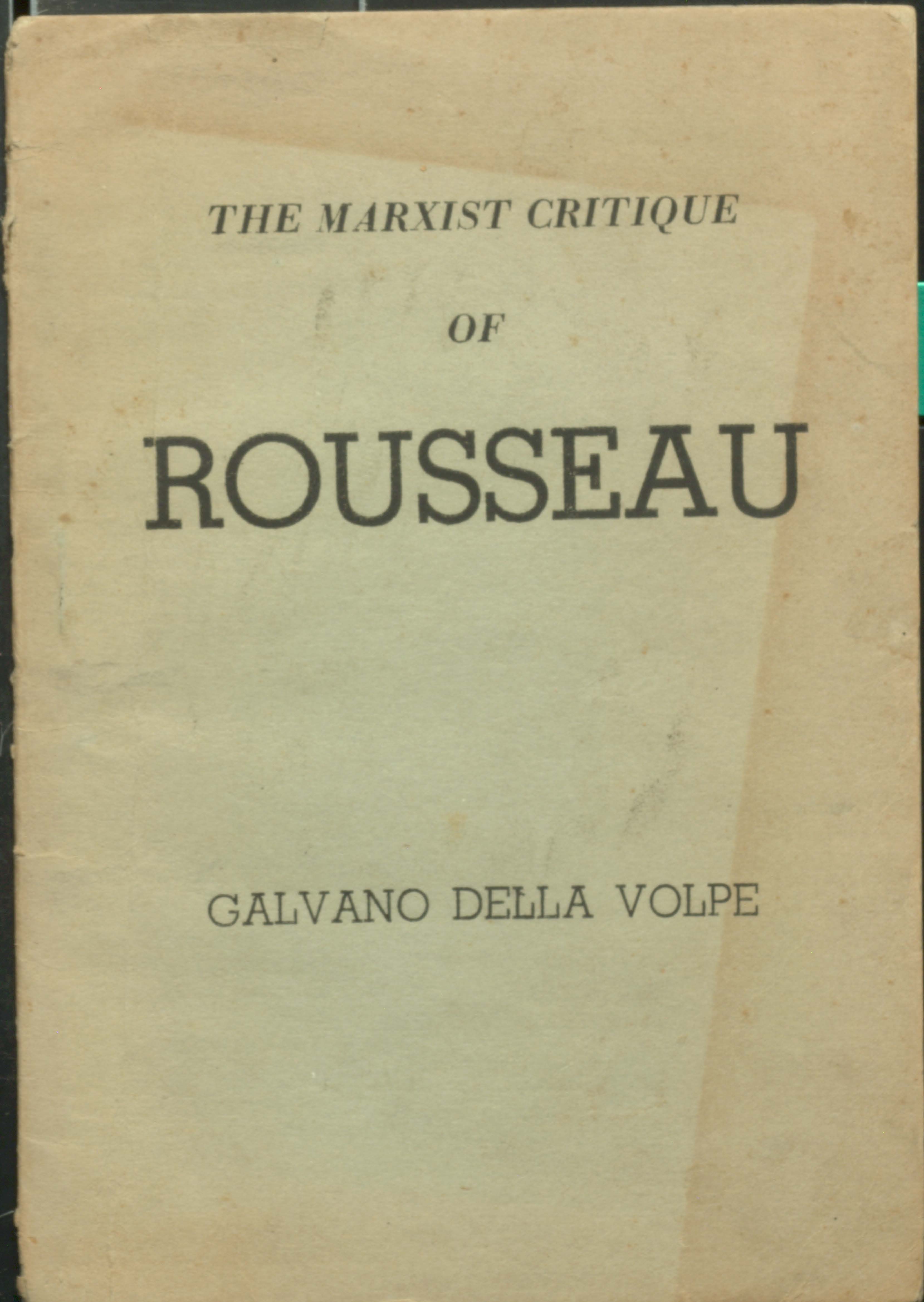 The marxist critique of rousseau