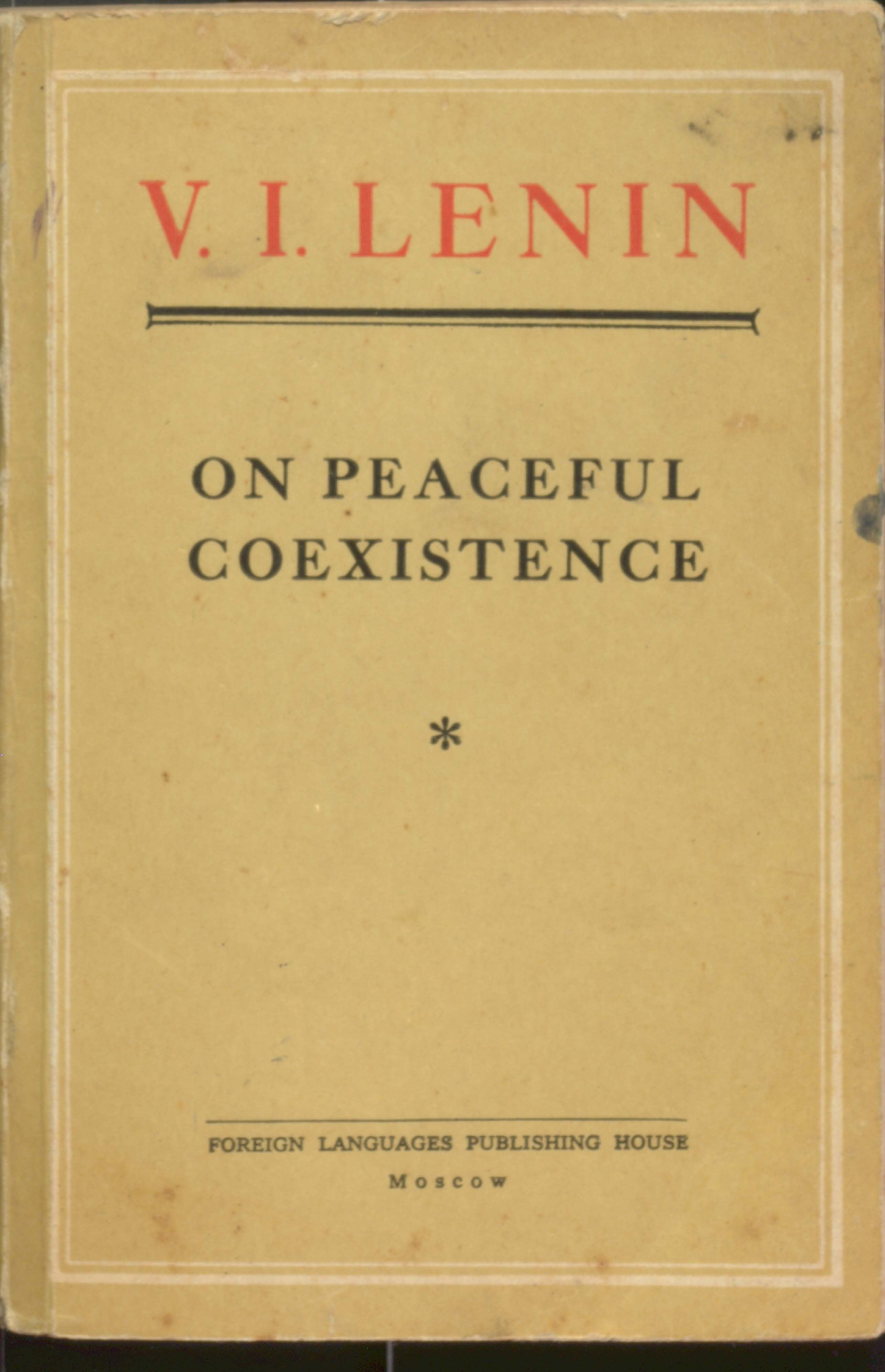 V.l.Lenin on peaceful coexistence
