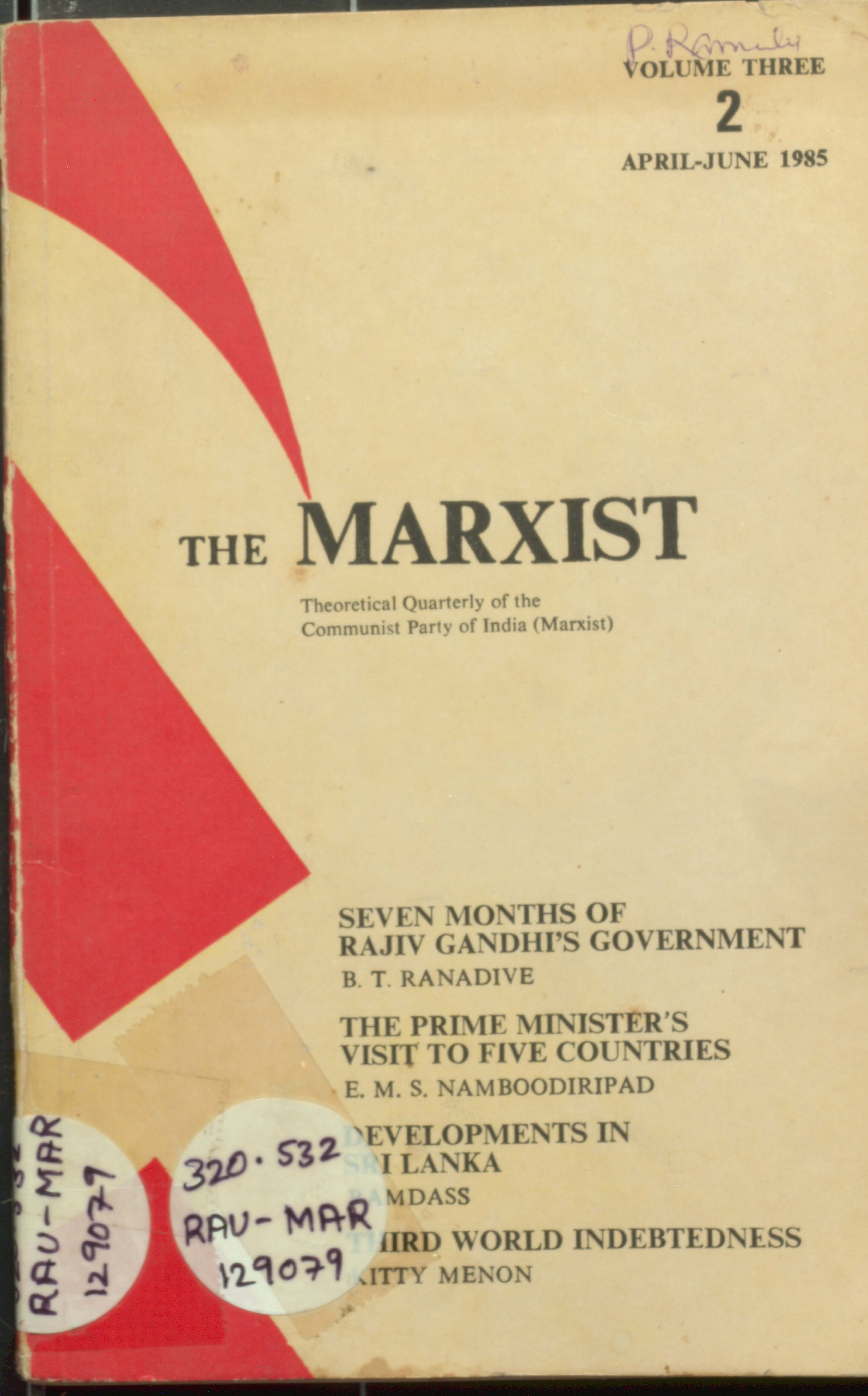 The marxist volume three-2 April-june 1985