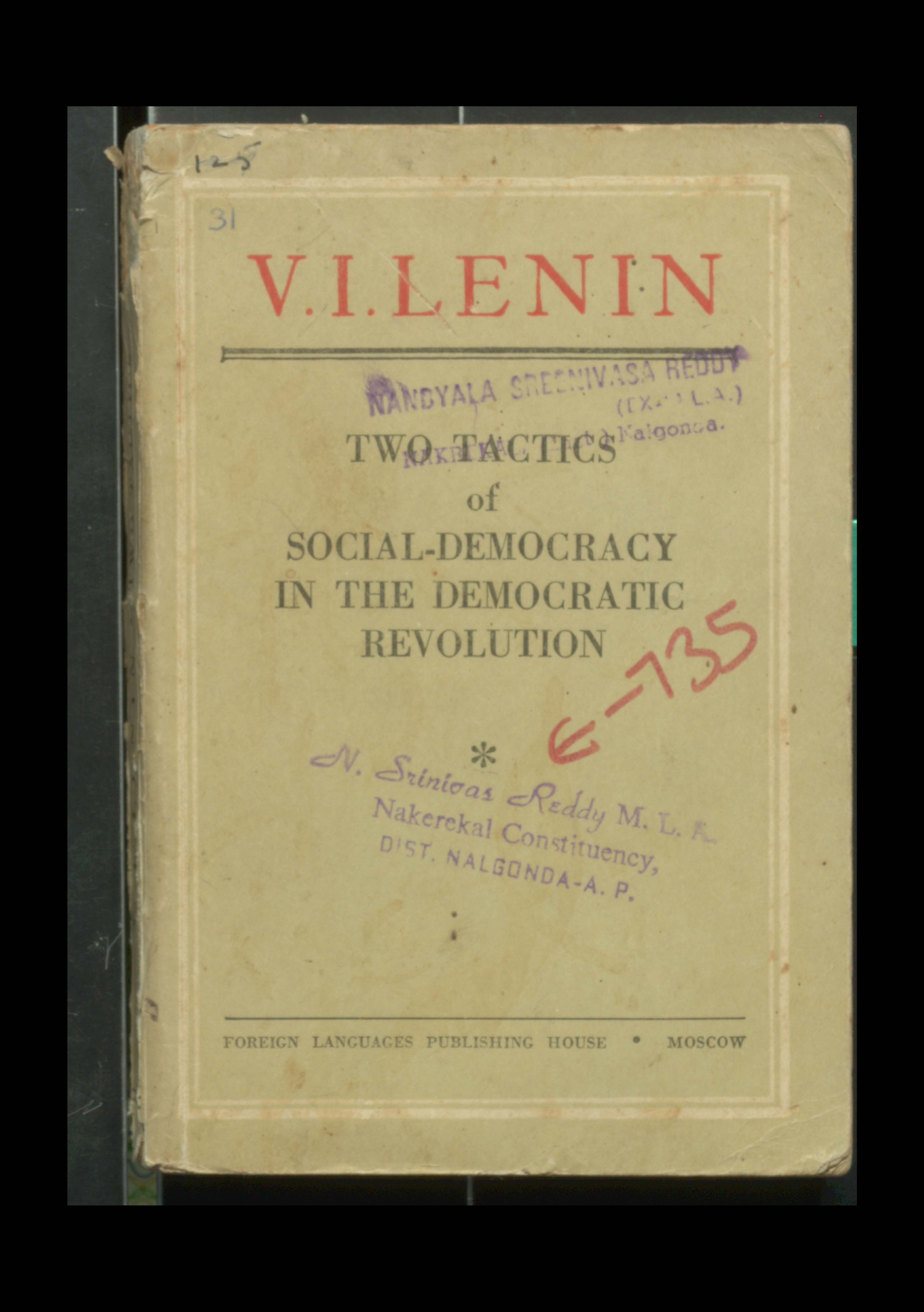 V.I.Lenin Two tratics of social-democracy in the democratic revolution