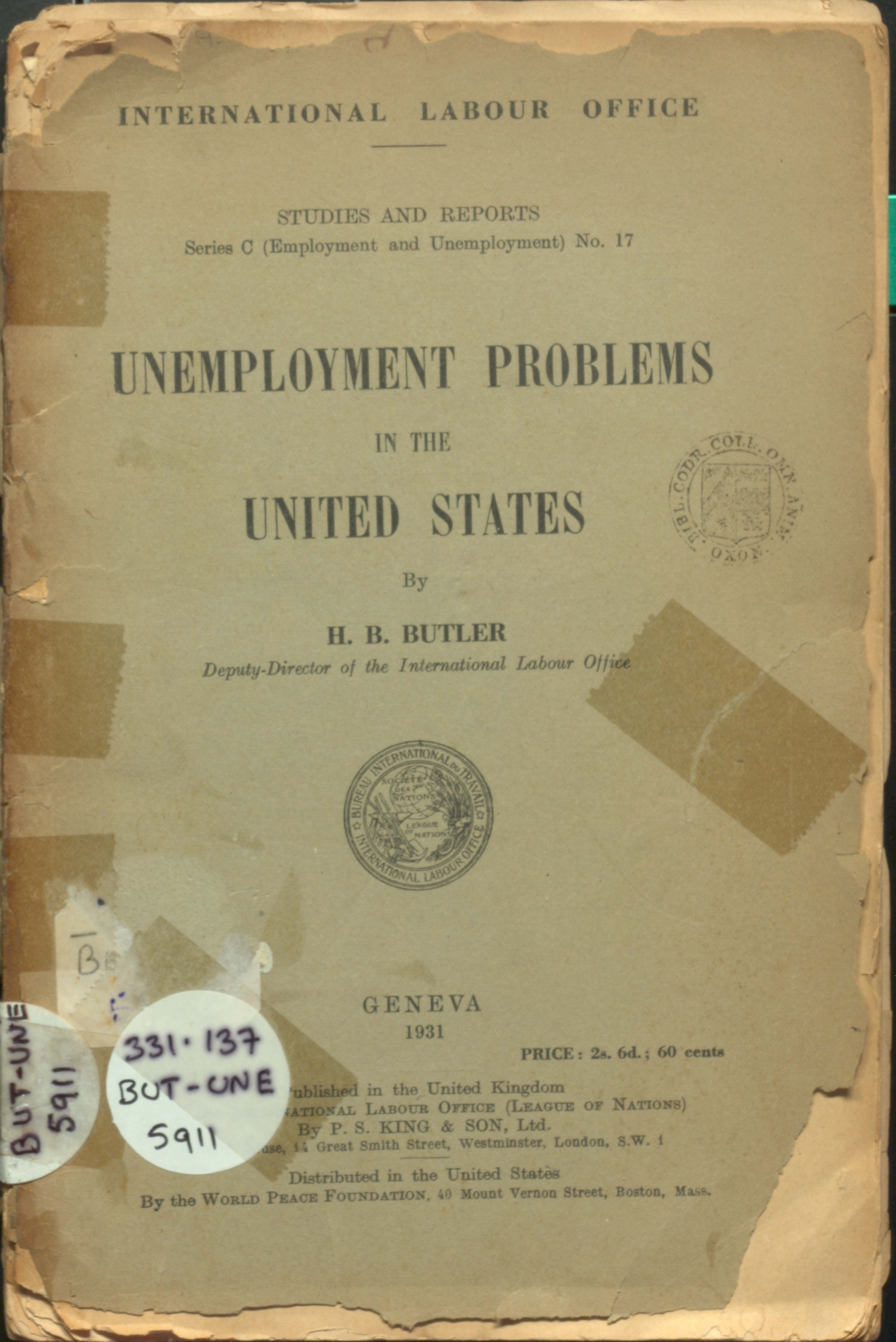 Unemployment problems in the united states 