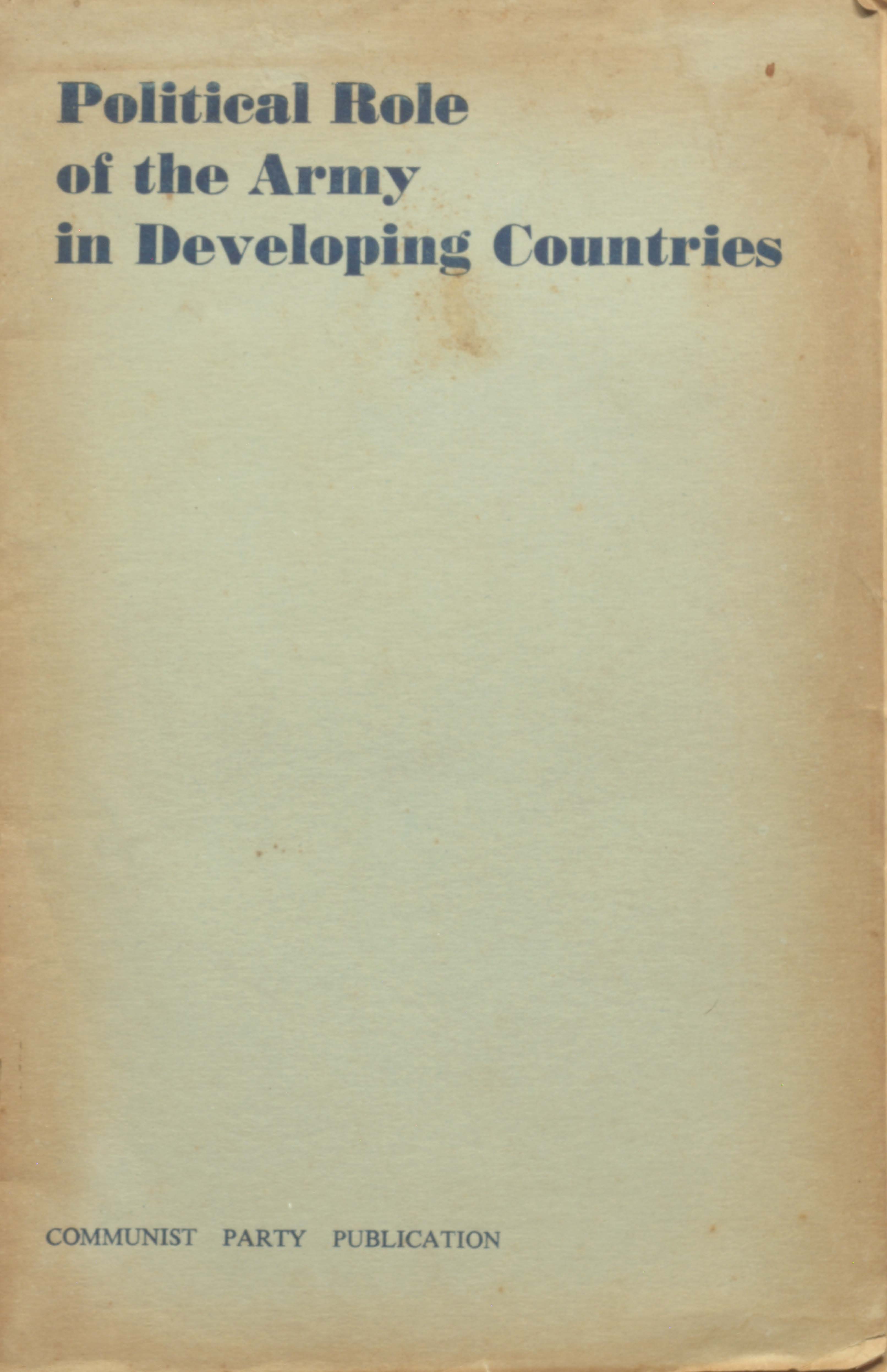 Political Role Of The Army In Developing Countries