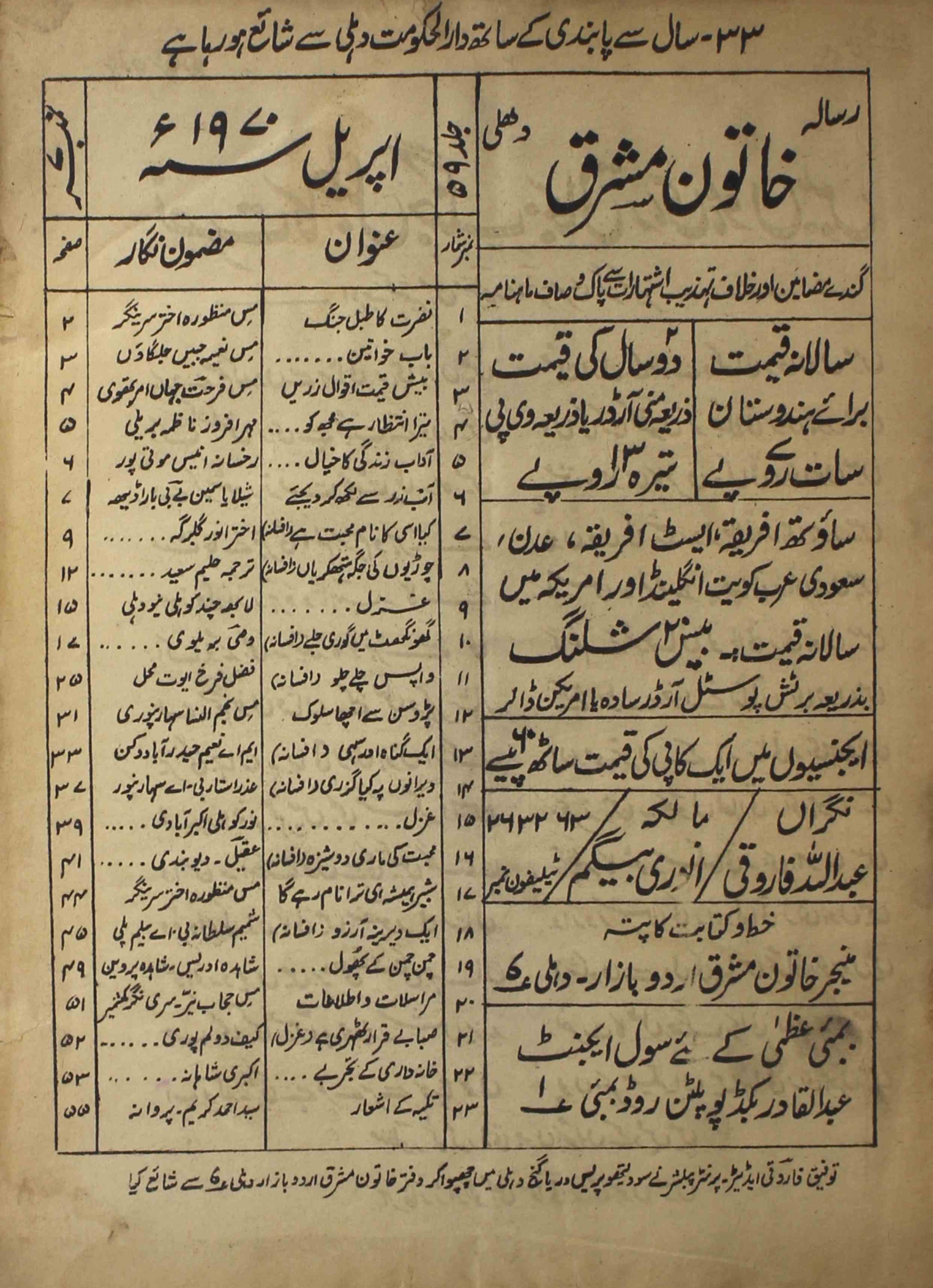 khatoon-e-mashriq-shumara-number-007-taufeeq-farooqi-magazines