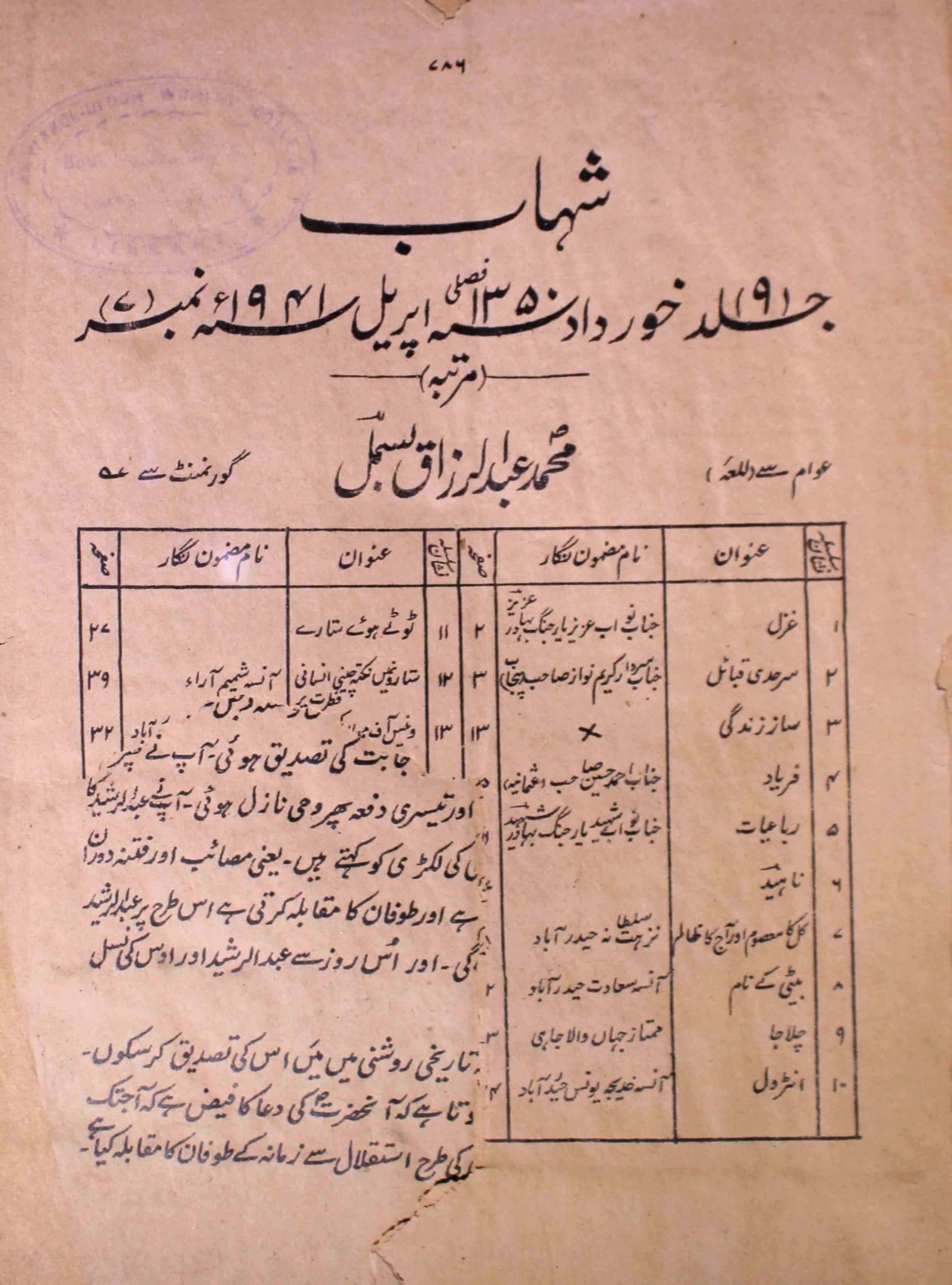 shahab-shumaara-number-007-mohammad-abdur-razzaq-bismil-magazines