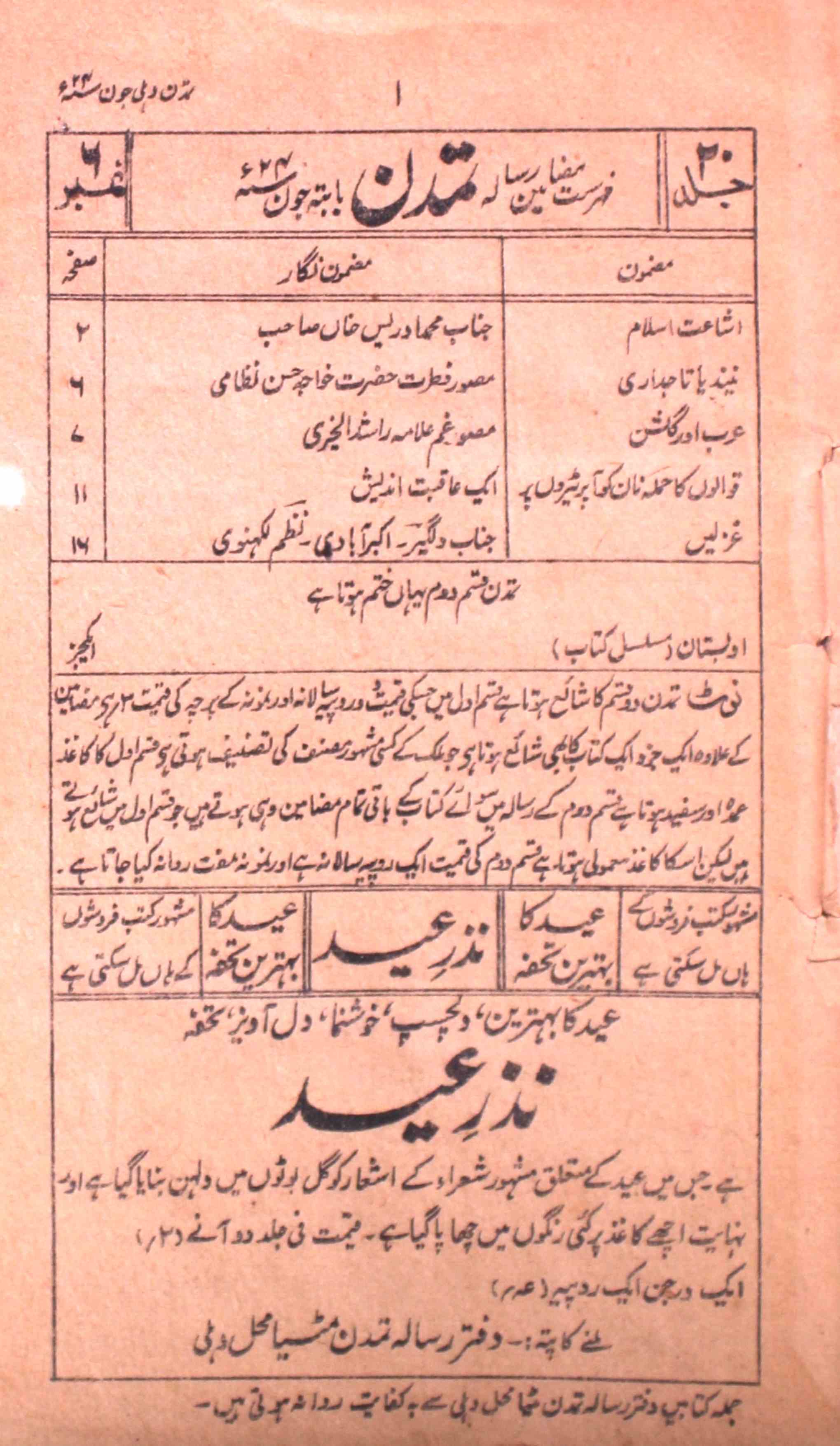 tamaddun-shumara-number-006-mohammad-abbas-husain-qari-magazines