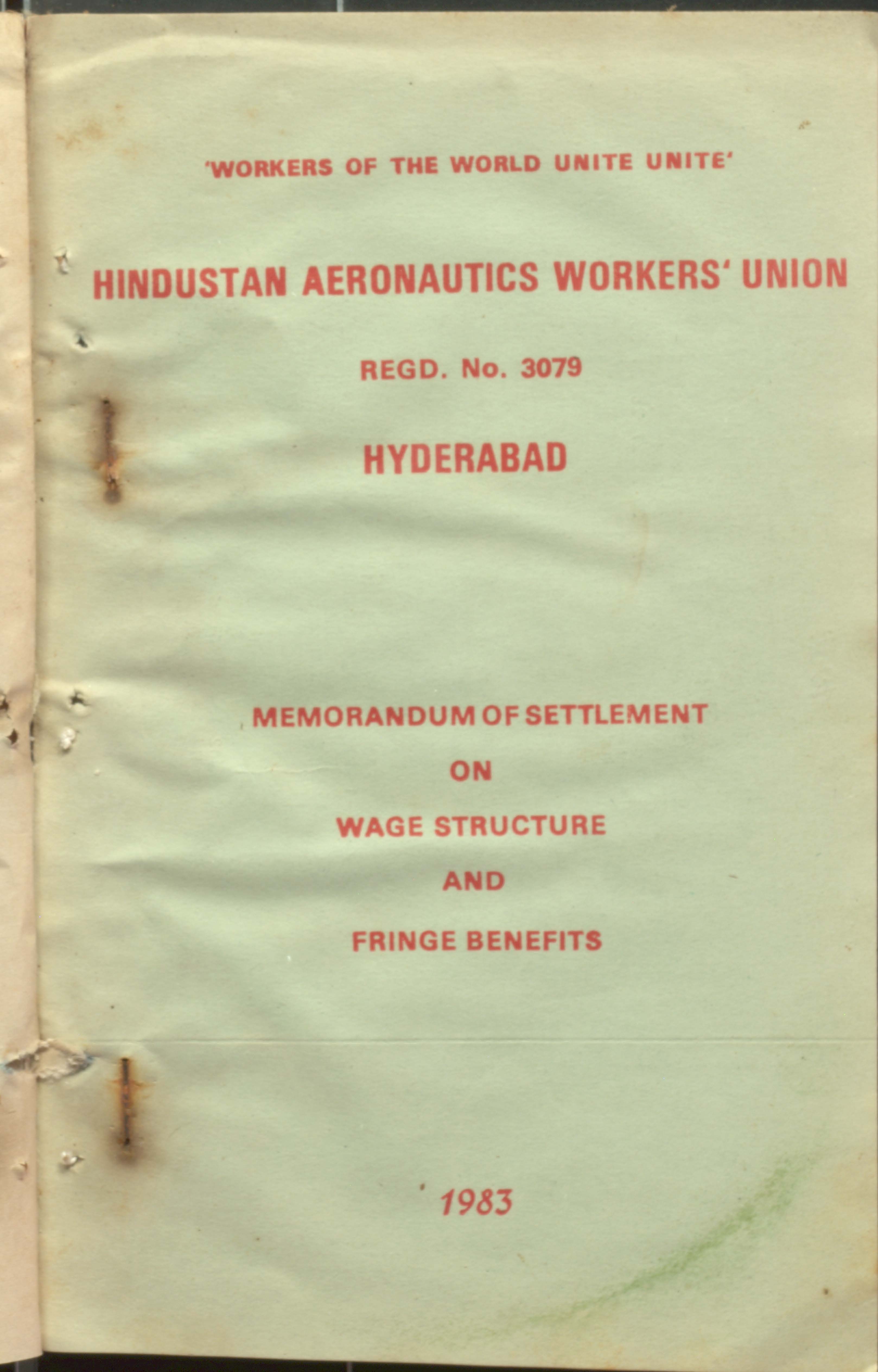 Hindustan Aeronautics Workers'Union 1983
